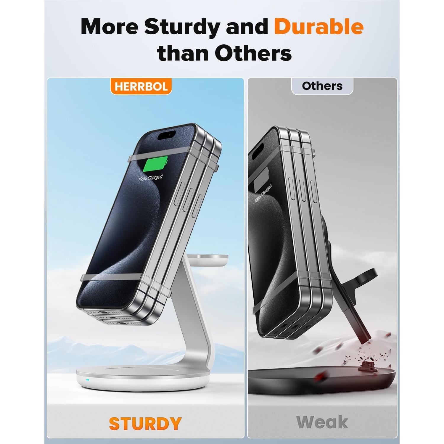 Estación de Carga 3 en 1 HERRBOL para iPhone y iWatch