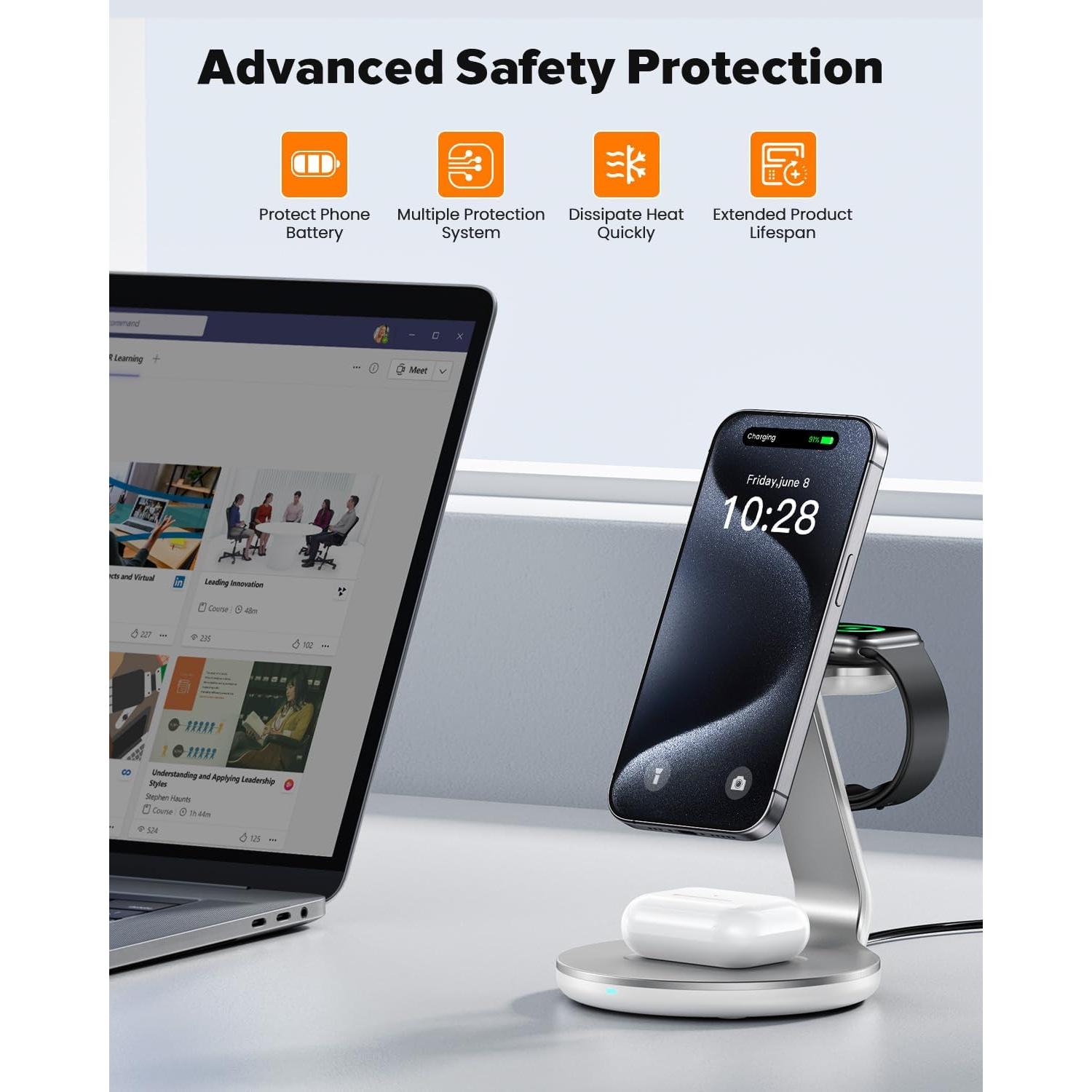 Estación de Carga 3 en 1 HERRBOL para iPhone y iWatch