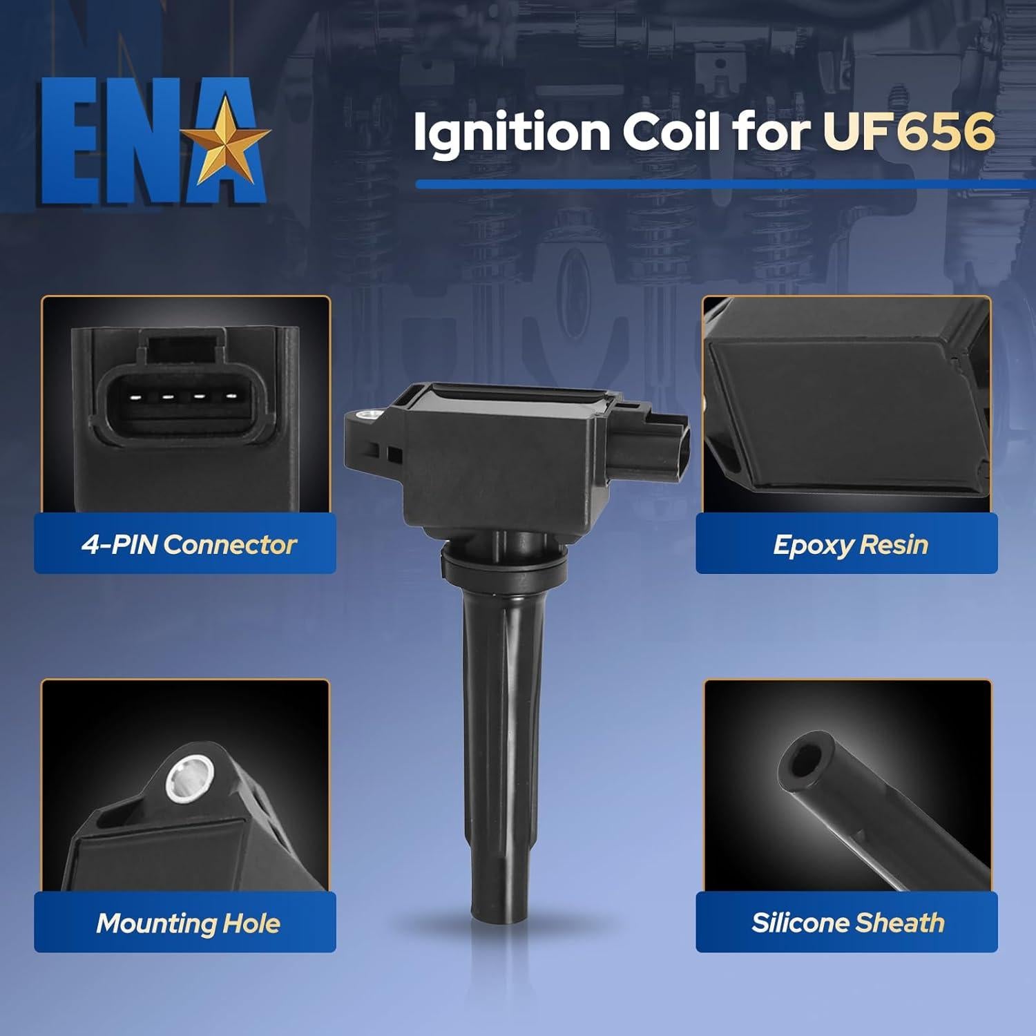 ENA Juego de 4 Bobinas de Encendido y 4 Bujías Iridio Mazda