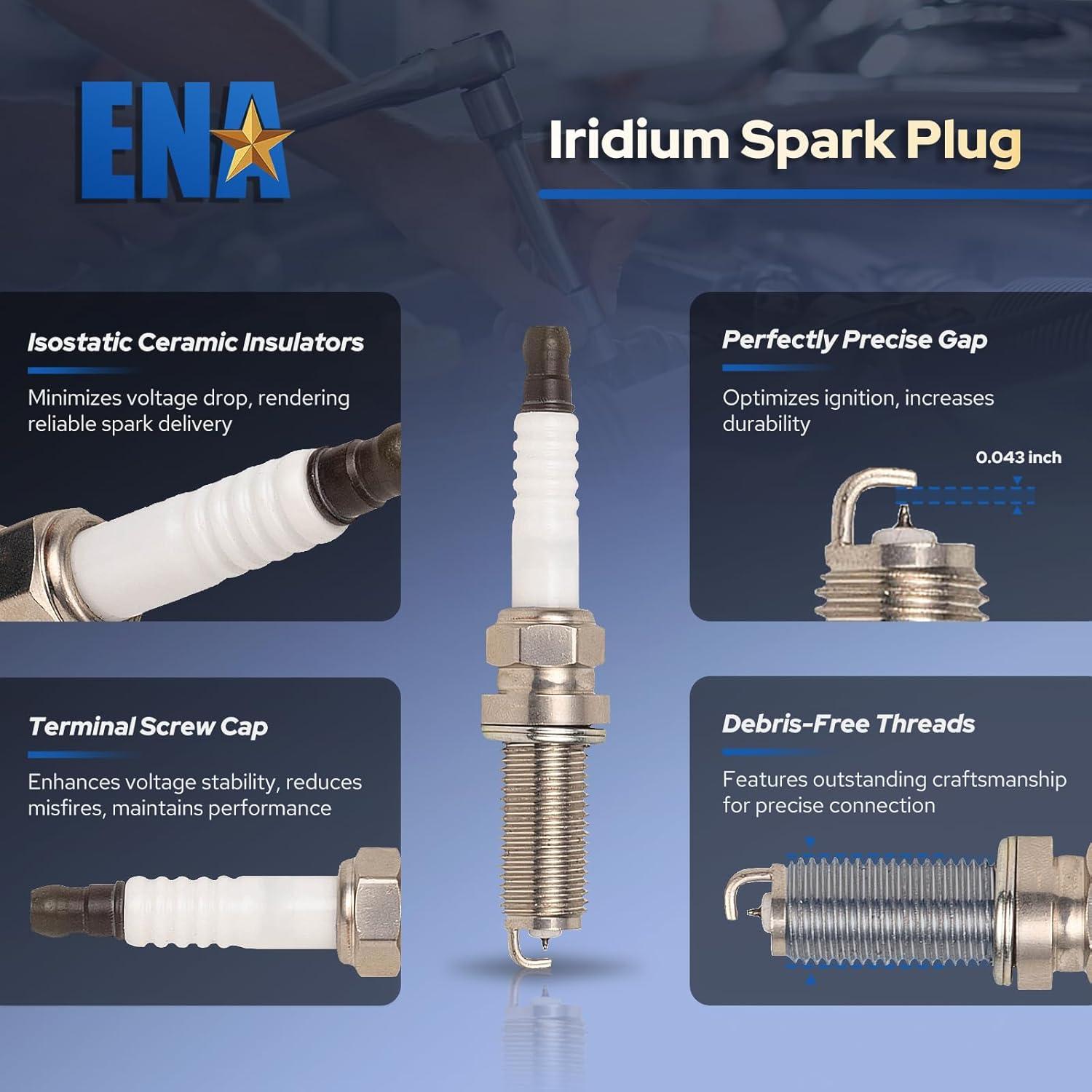 ENA Juego de 4 Bobinas de Encendido y 4 Bujías Iridio Mazda