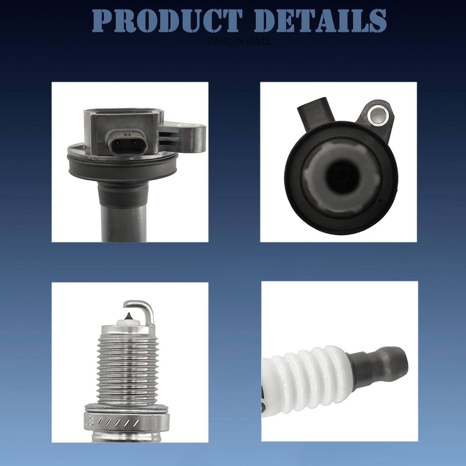 Kit Bobinas de Encendido y Bujías Iridio Barlin Hall 8Pcs Ford V8 5.0L