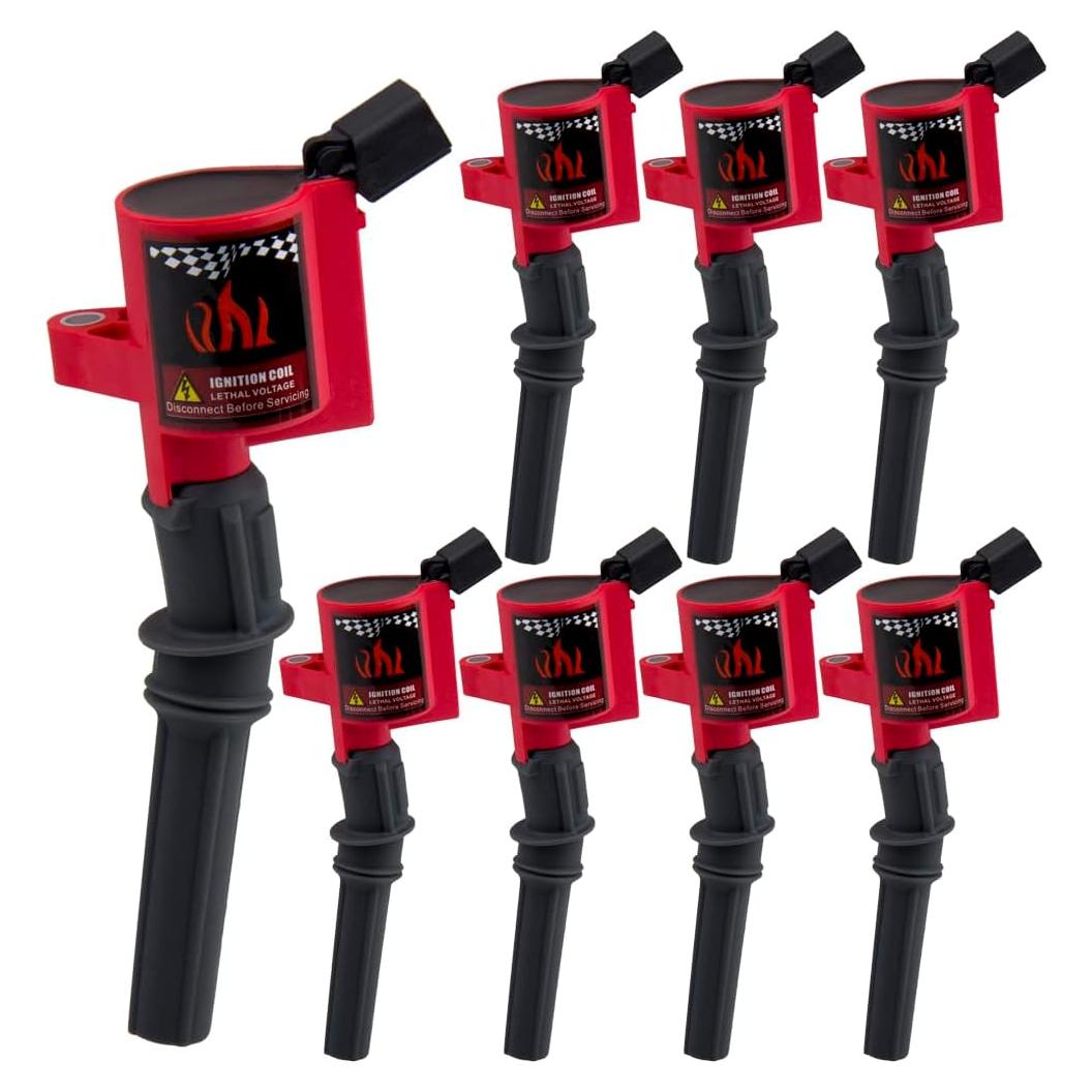 Paquete de 8 Bobinas de Encendido Big-Autoparts DG508 Rojo