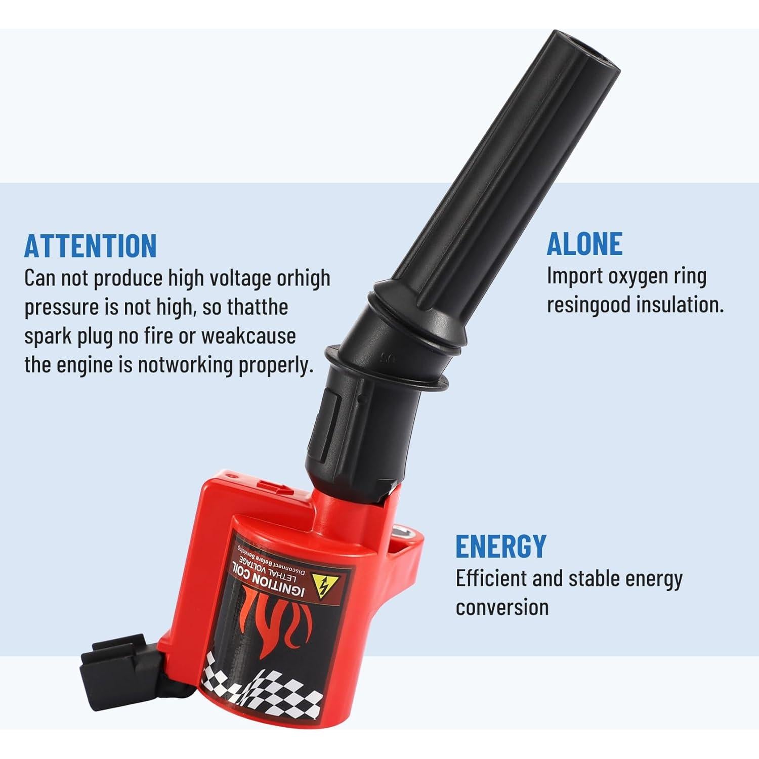 Paquete de 8 Bobinas de Encendido Big-Autoparts DG508 Rojo