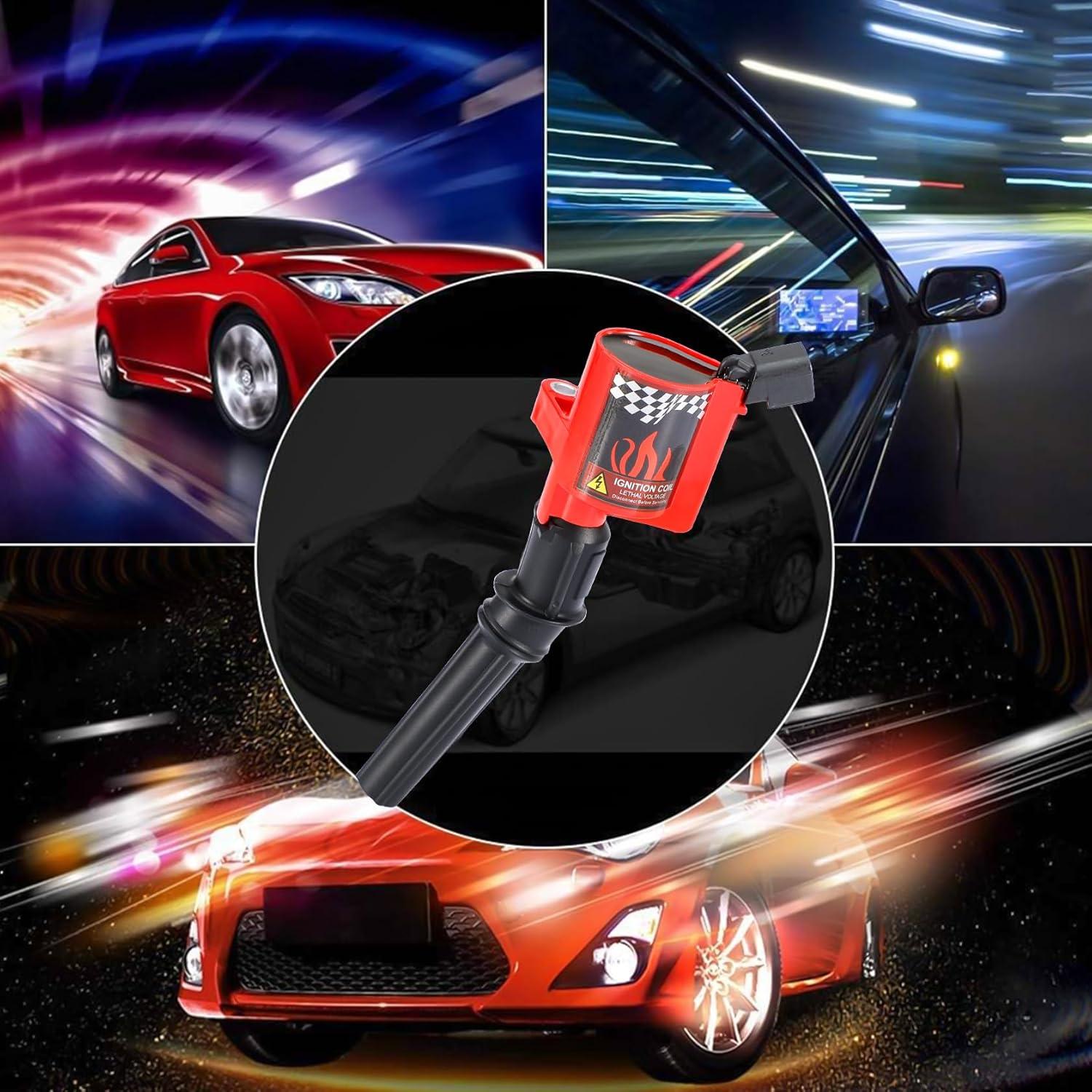 Paquete de 8 Bobinas de Encendido Big-Autoparts DG508 Rojo