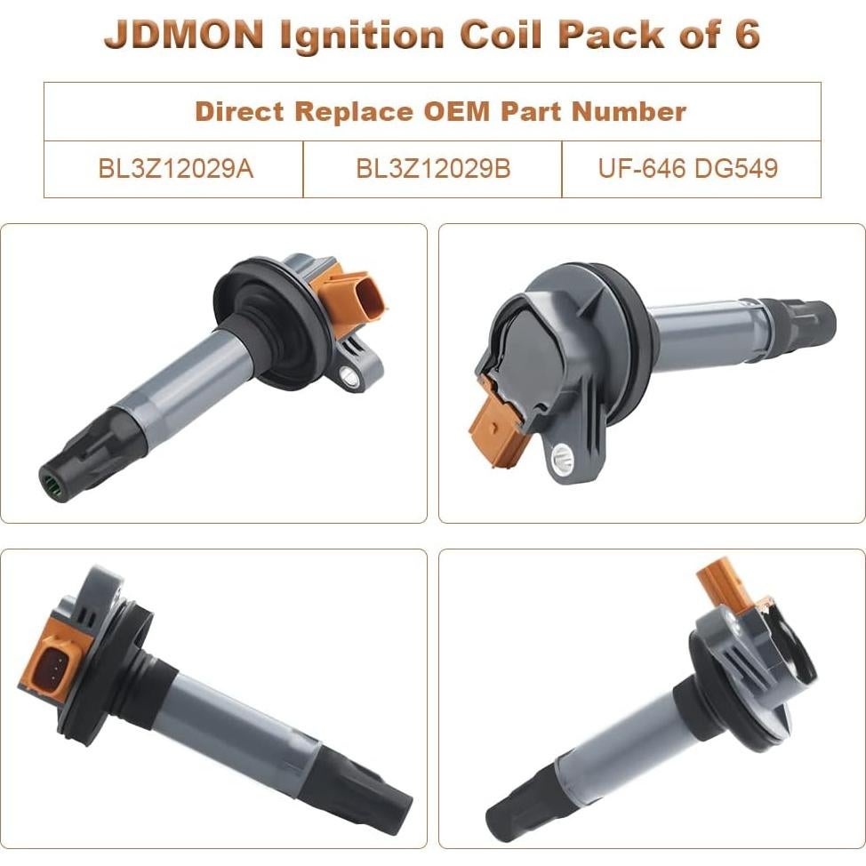 Bobinas de Encendido JDMON para Ford 3.5L V6 - 6 Pcs