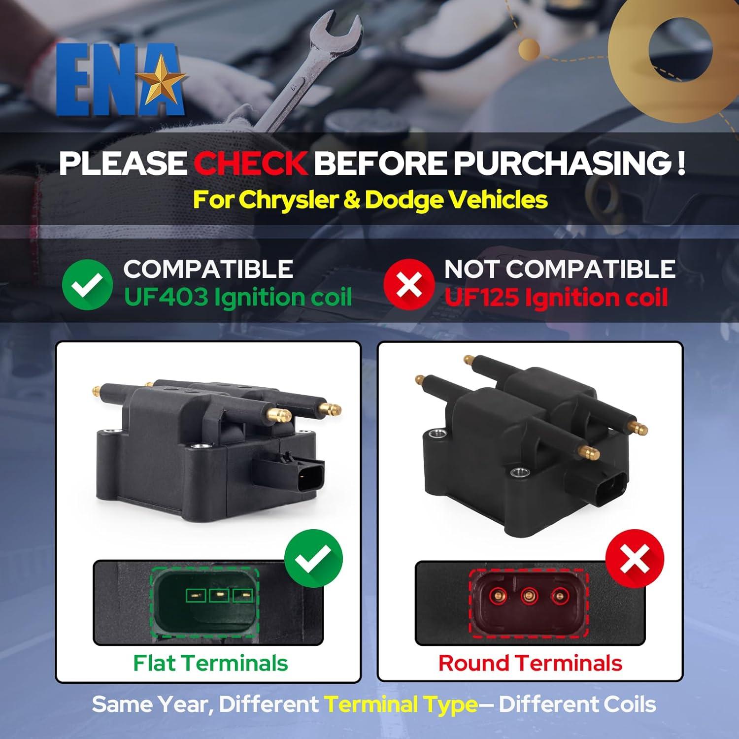 Pack de Bobinas de Encendido ENA para Chrysler Dodge Jeep 2.0L 2.4L