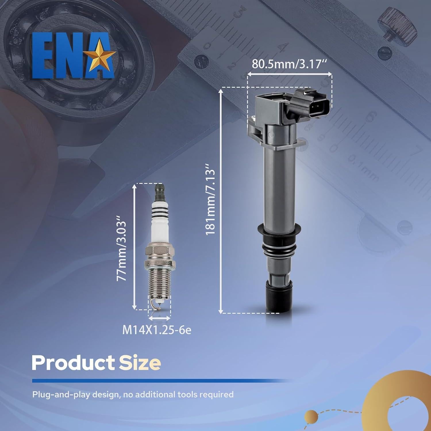 Paquete 6 Bobinas de Encendido y Bujías ENA 3.7L V6 Jeep/Dodge