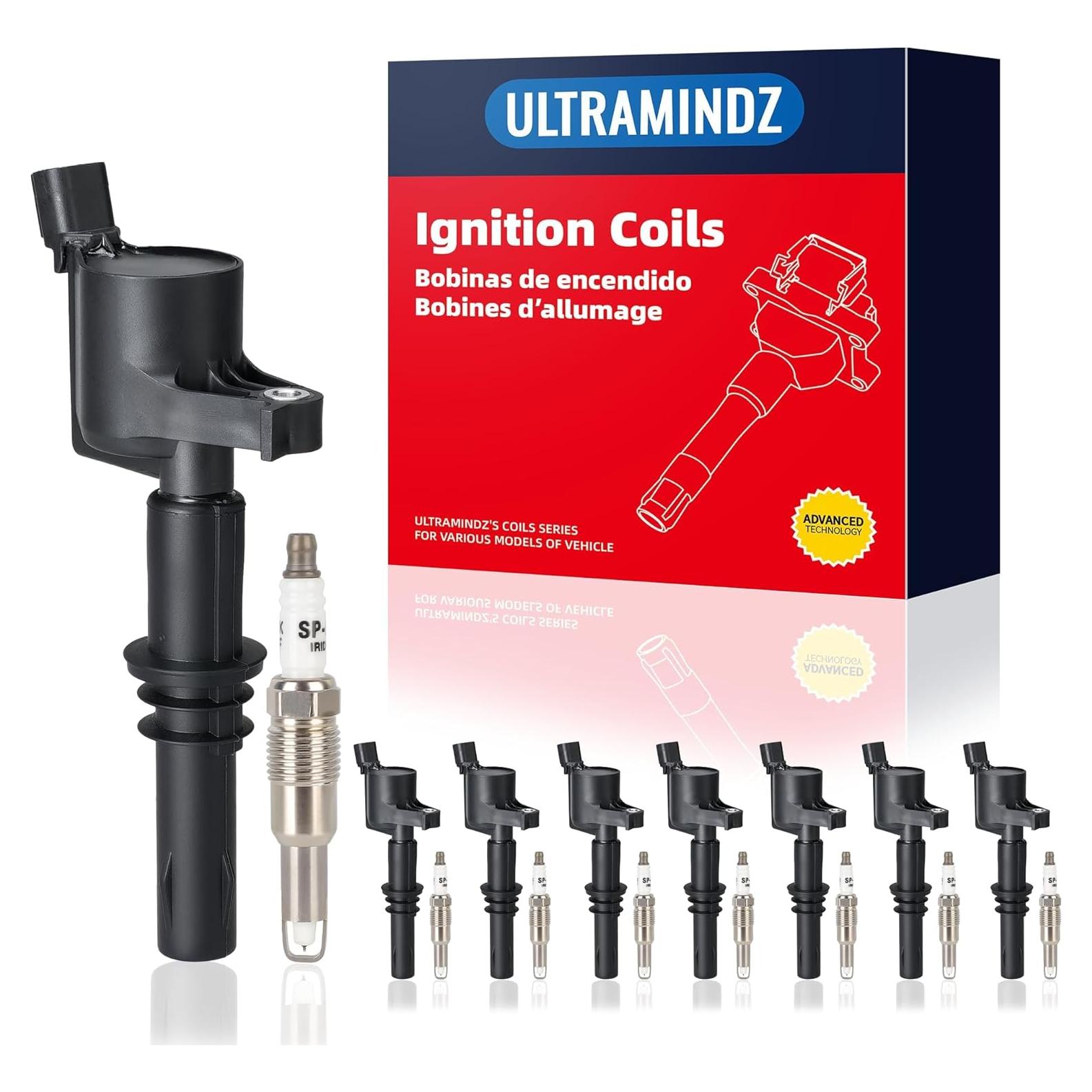 Paquete de bobinas de encendido y bujías Ultramindz DG511 para Ford 5.4L