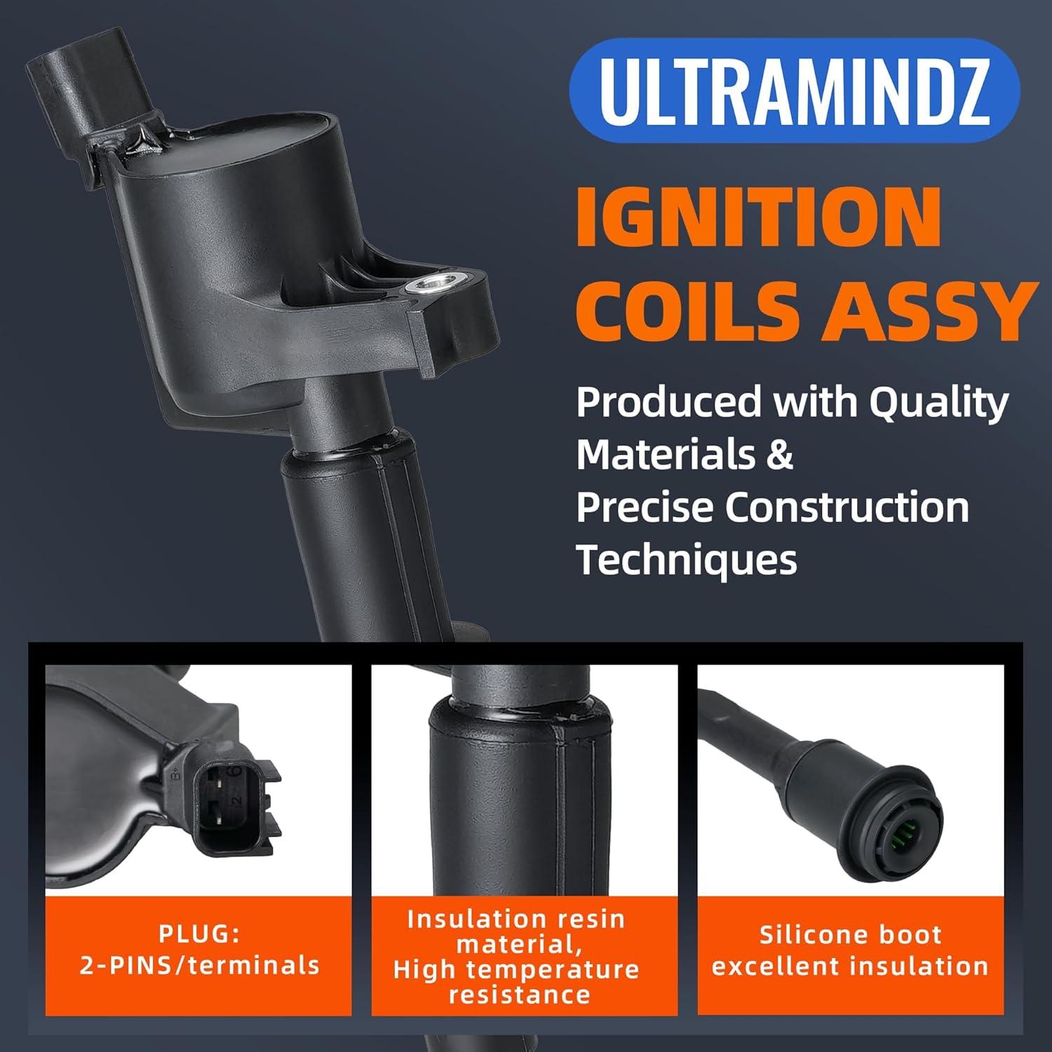 Paquete de bobinas de encendido y bujías Ultramindz DG511 para Ford 5.4L