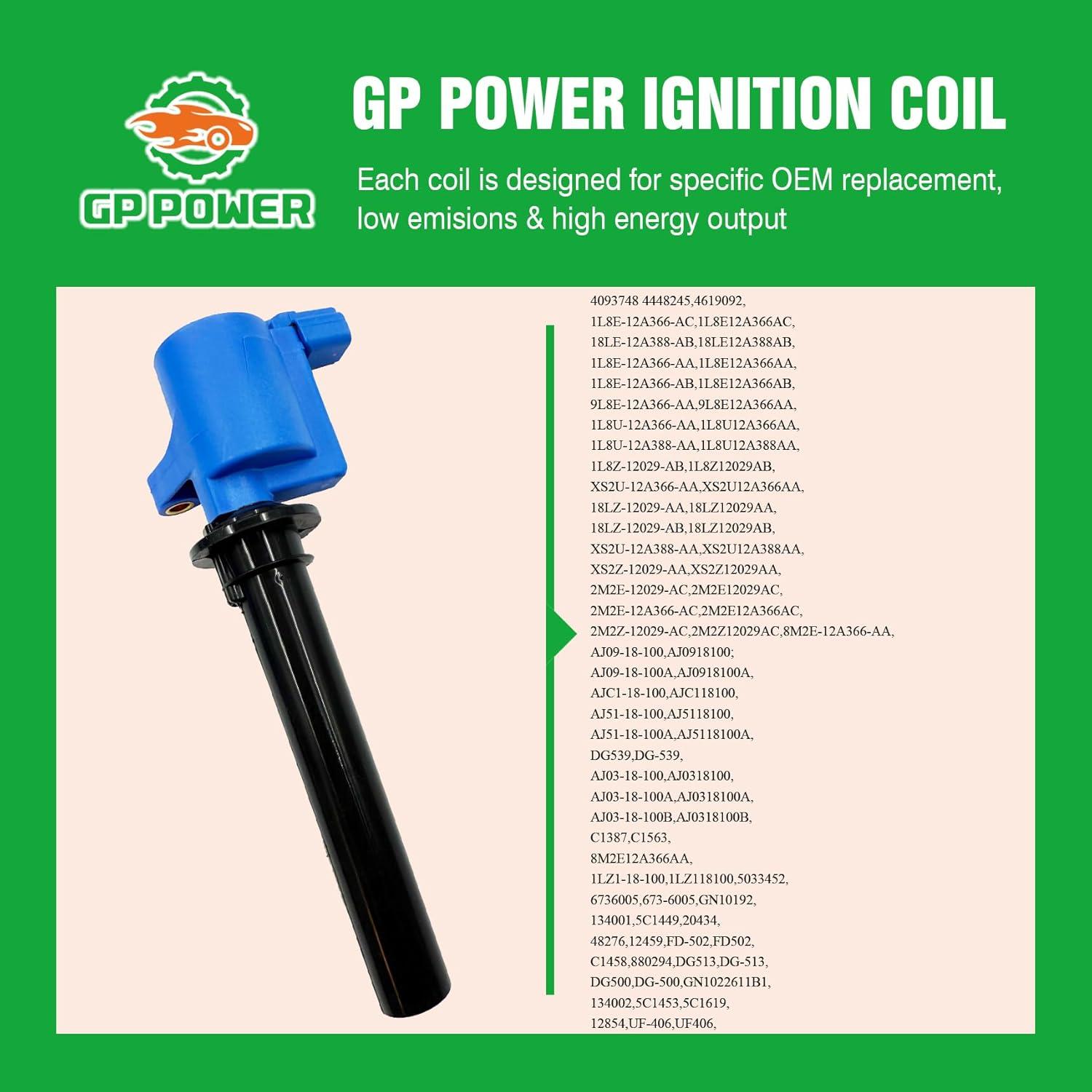 Juego de 6 bobinas de encendido GP POWER para Ford y Mazda