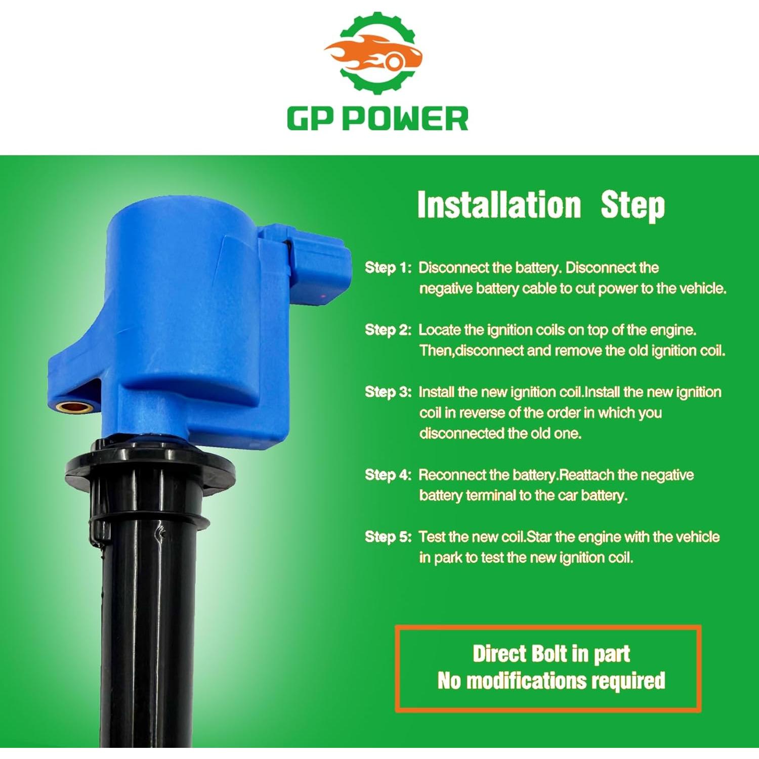 Juego de 6 bobinas de encendido GP POWER para Ford y Mazda