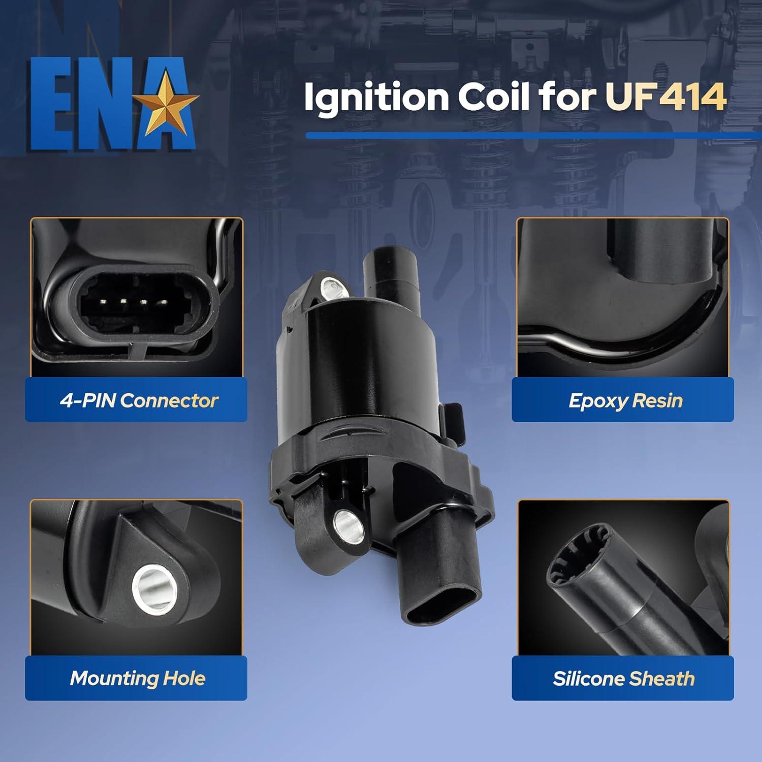 Juego de 8 Bobinas de Encendido Redondas ENA UF414 para Chevy/GMC