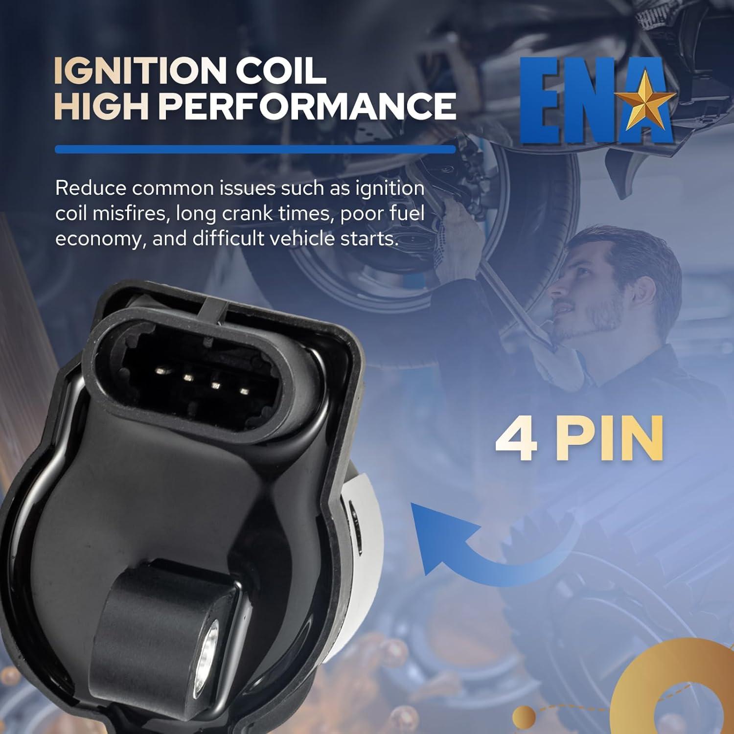 Juego de 8 Bobinas de Encendido Redondas ENA UF414 para Chevy/GMC