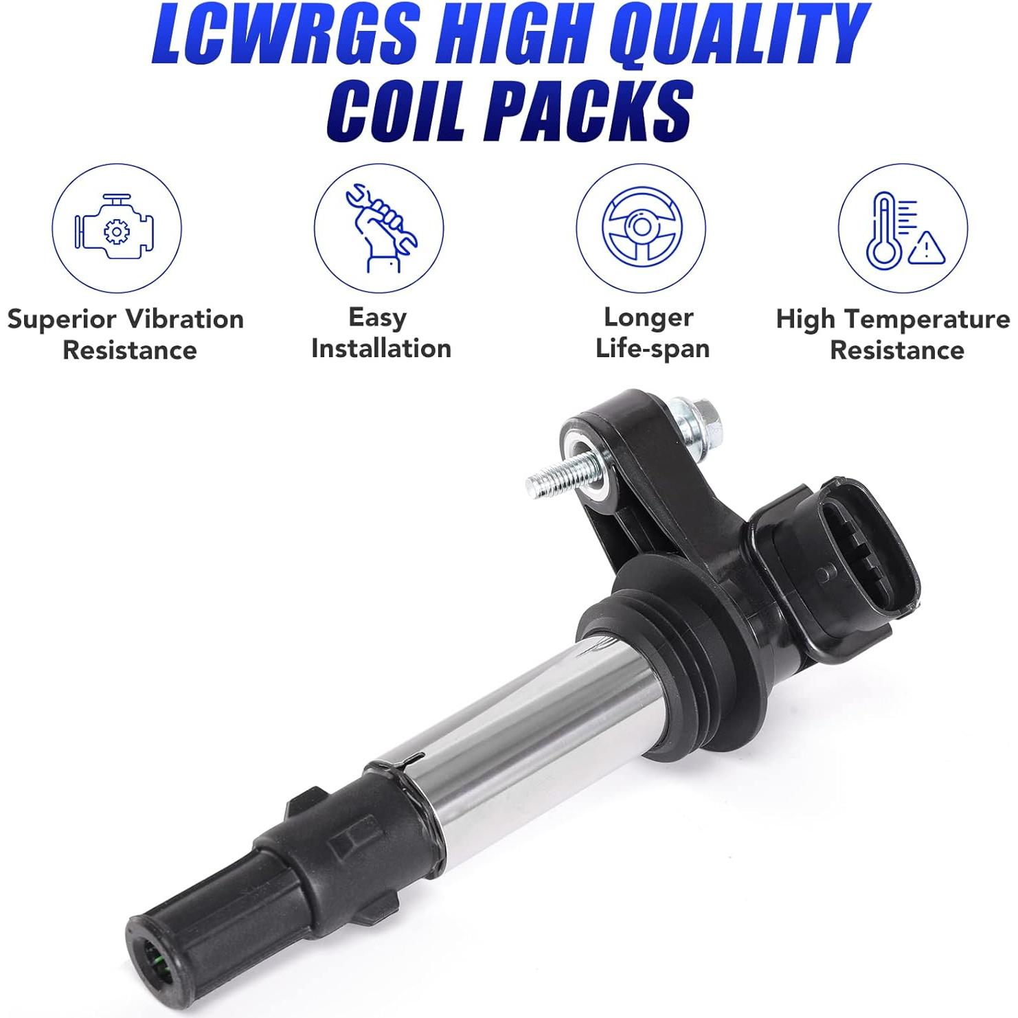 Juego de 6 Bobinas de Encendido LCWRGS para Cadillac V6 2.8L 3.6L