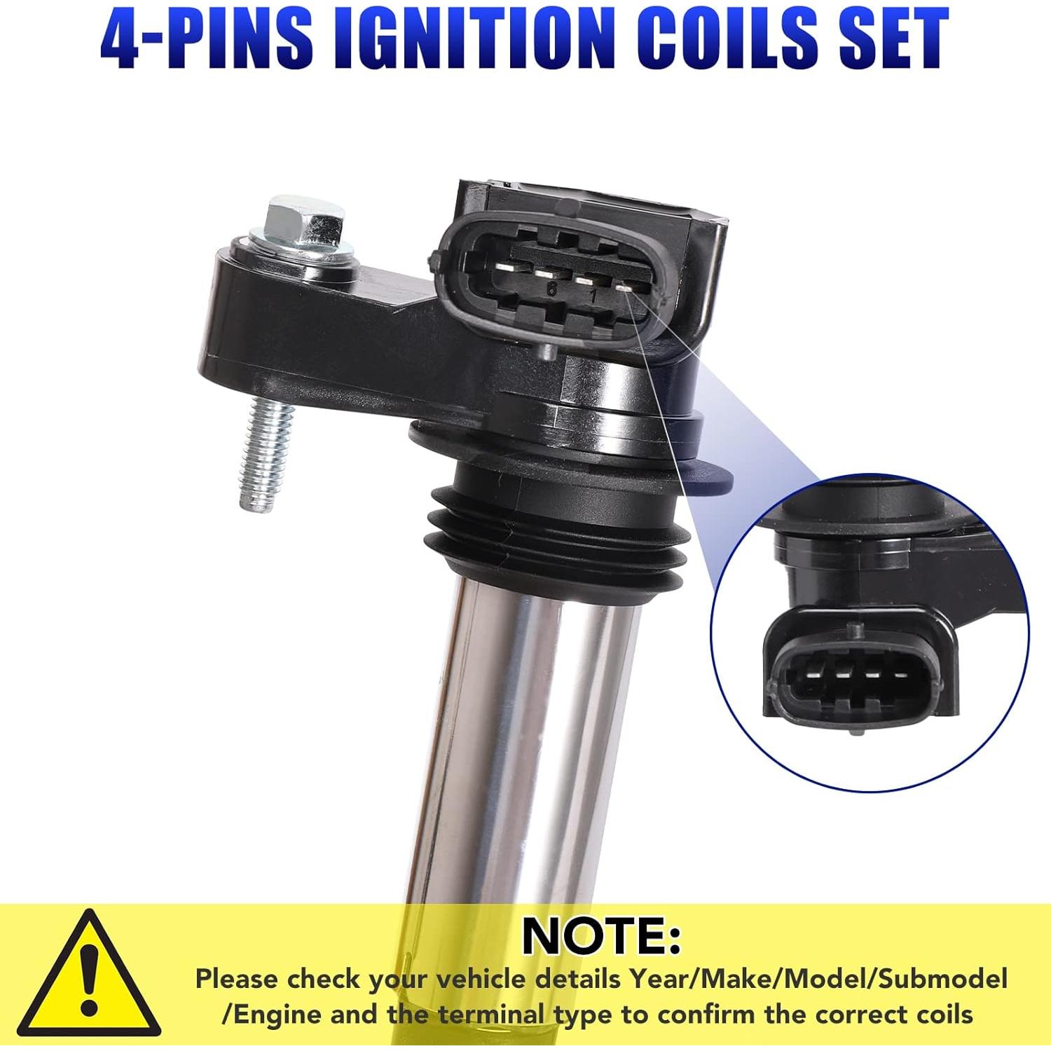 Juego de 6 Bobinas de Encendido LCWRGS para Cadillac V6 2.8L 3.6L