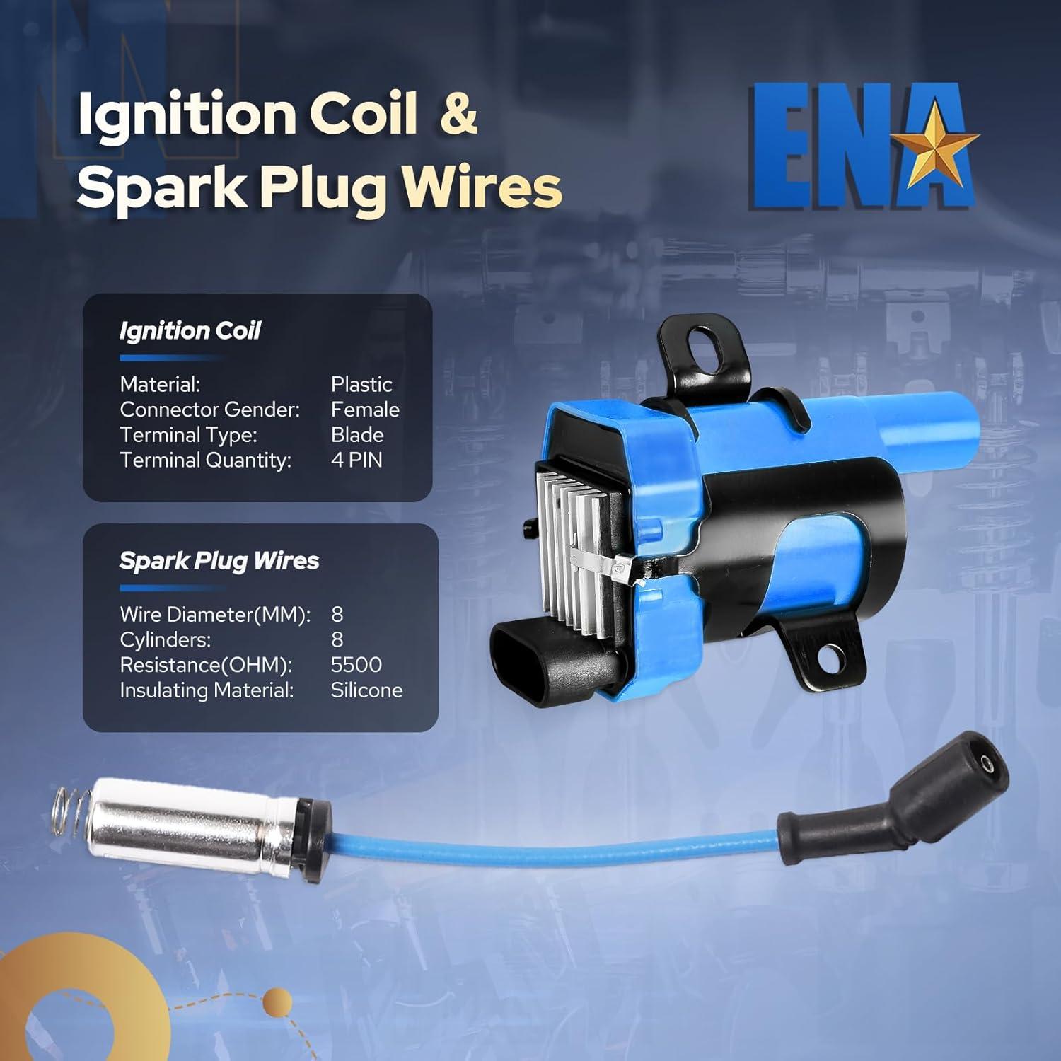 Kit de Bobinas de Encendido y Cables ENA D585 UF262 Azul