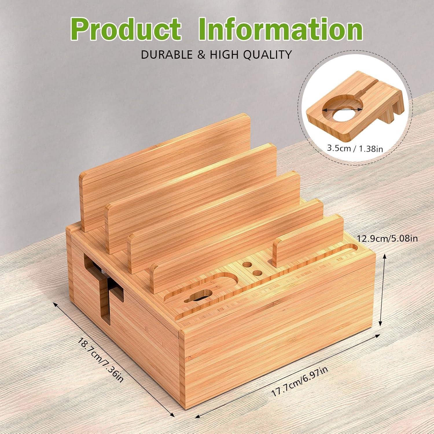 Estación de Carga de Bambú Pezin & Hulin 5 Puertos Soporte