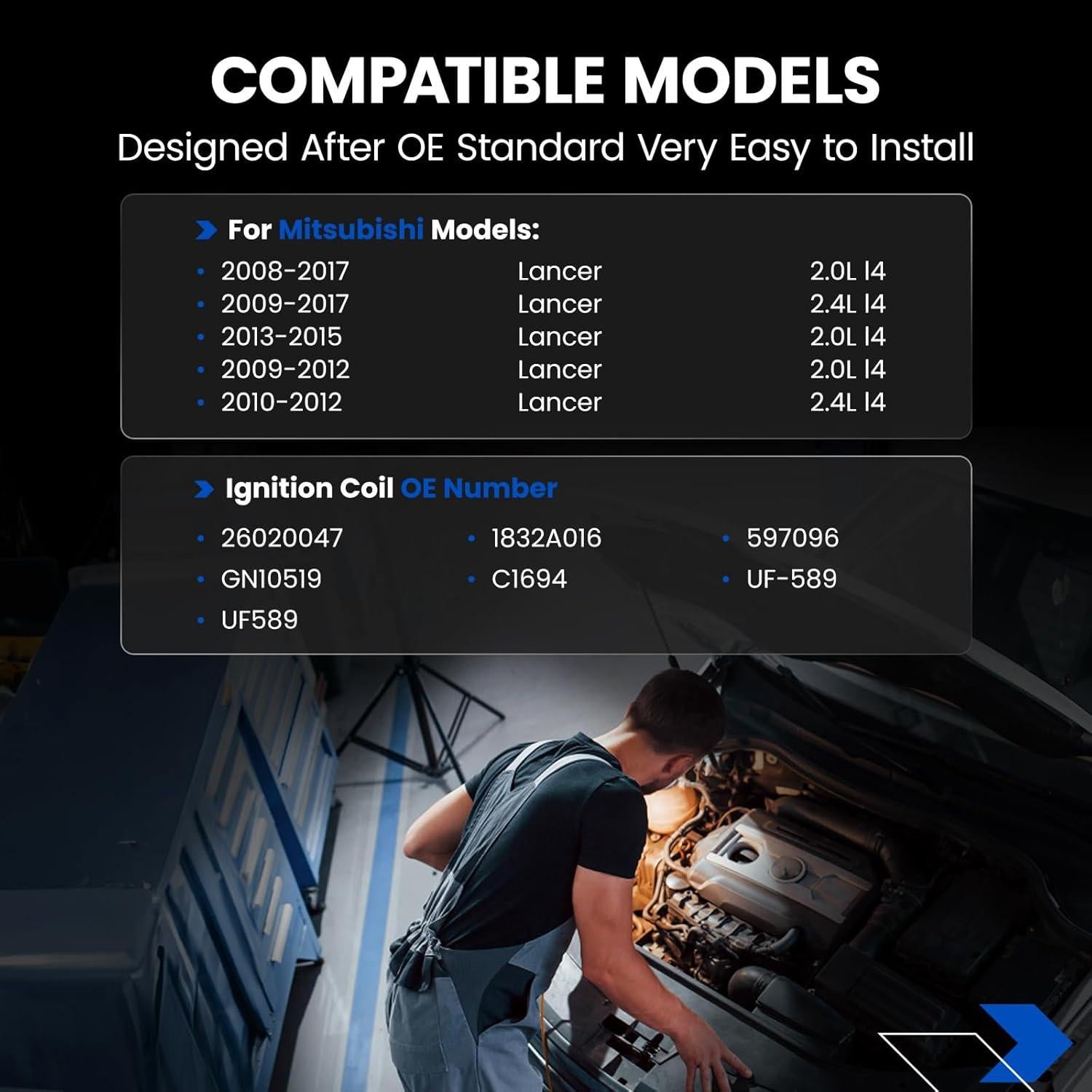 Paquete de 6 Bobinas de Encendido SYKRSS UF589 para Mitsubishi