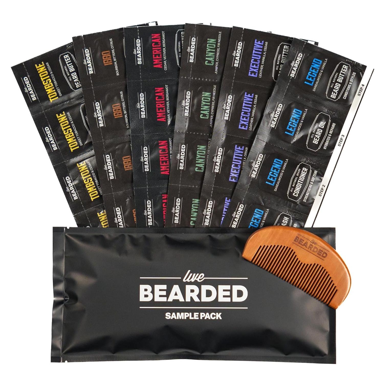 Kit de Cuidado de Barba Live Bearded con Peine y Fragancias