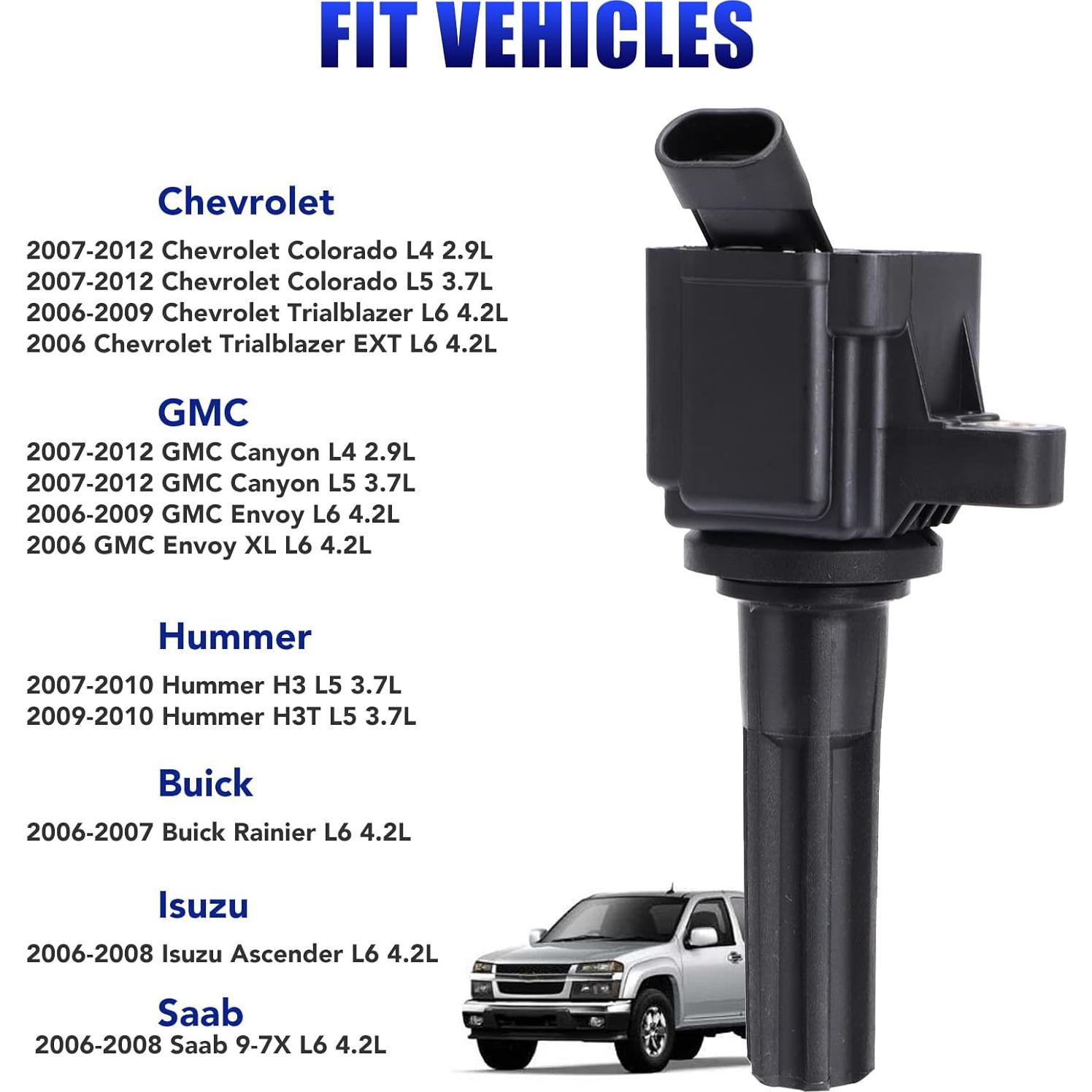 Juego de 6 Bobinas de Encendido LCWRGS para Chevy 4.2L