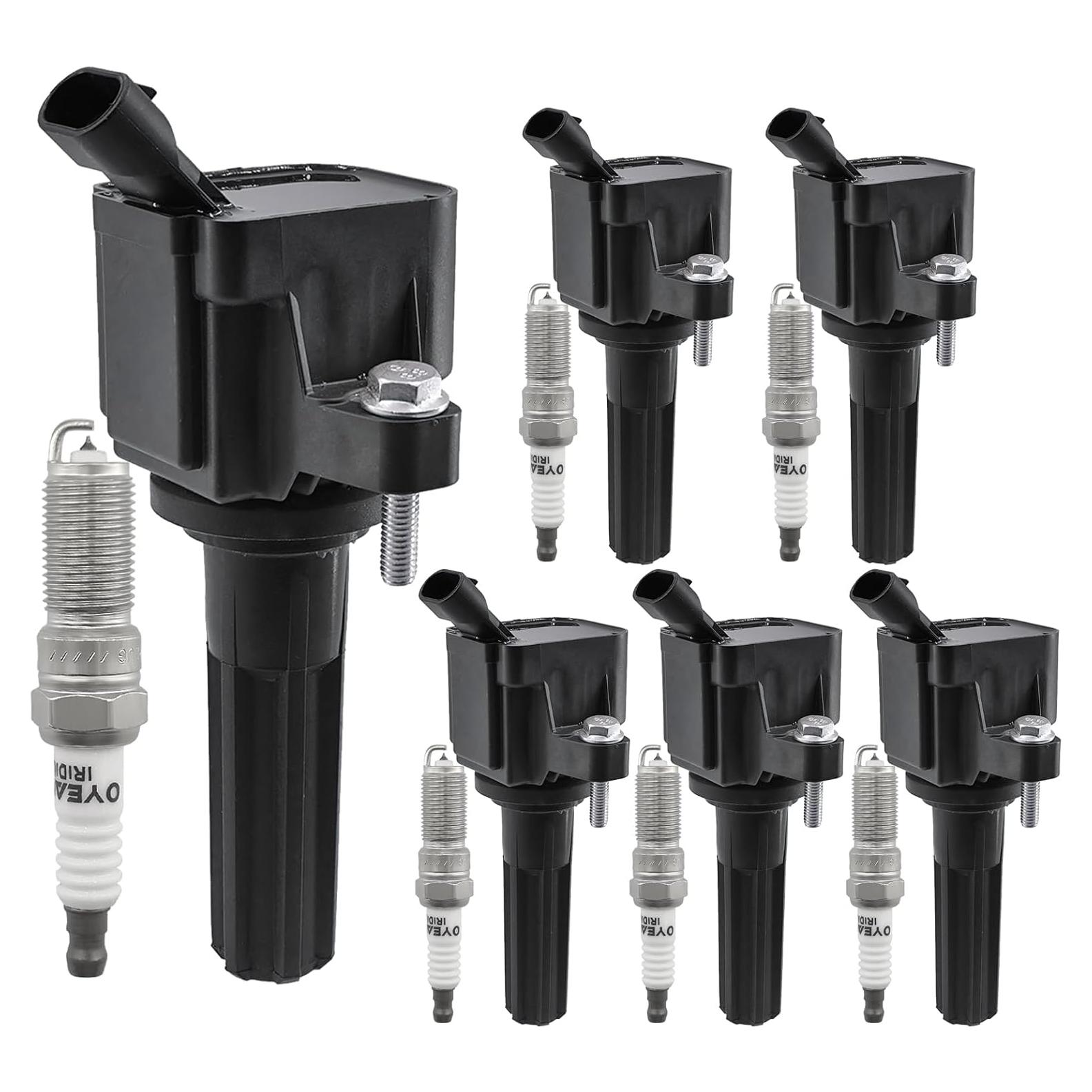 Juego de 6 Bobinas de Encendido y Bujías OYEAUTO 5019 para GMC, Chevrolet, Isuzu, Saab, Buick