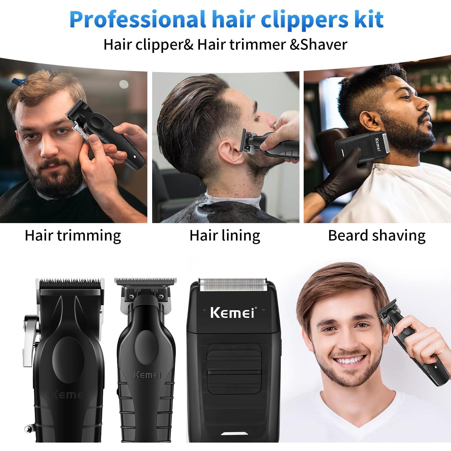 Cortadora de Cabello KEMEI KM-2299 Inalámbrica 11 Peines