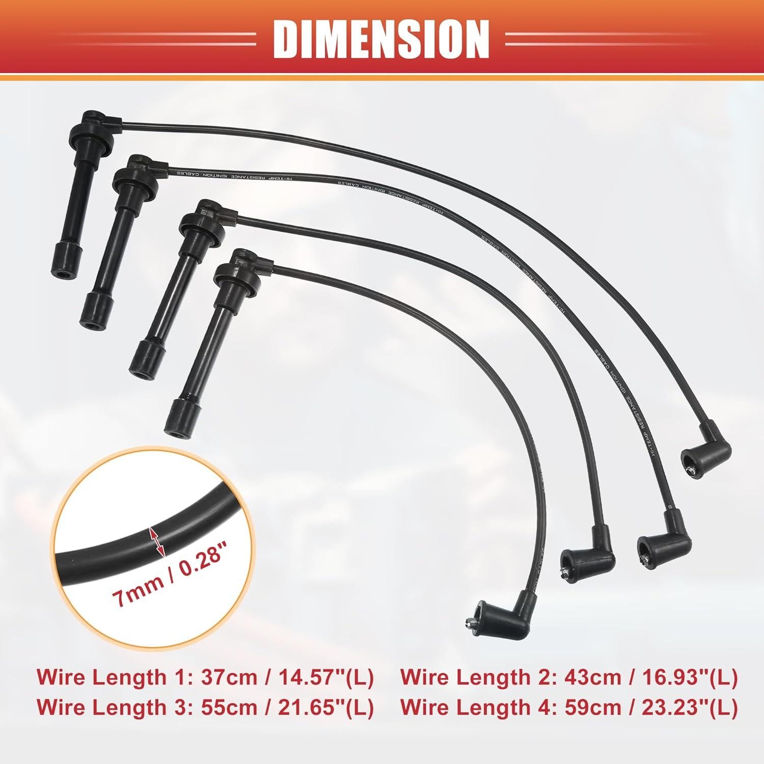 Cables de Bujía de Bobina de Encendido ACROPIX 4 Piezas para Honda