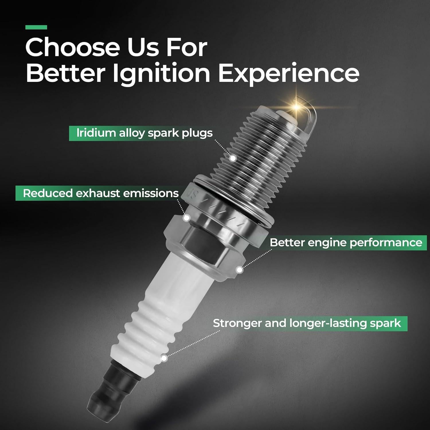 Kit de Bobinas de Encendido y Bujías Iridio Alphaauto para Honda Civic 1.8L 2006-2011