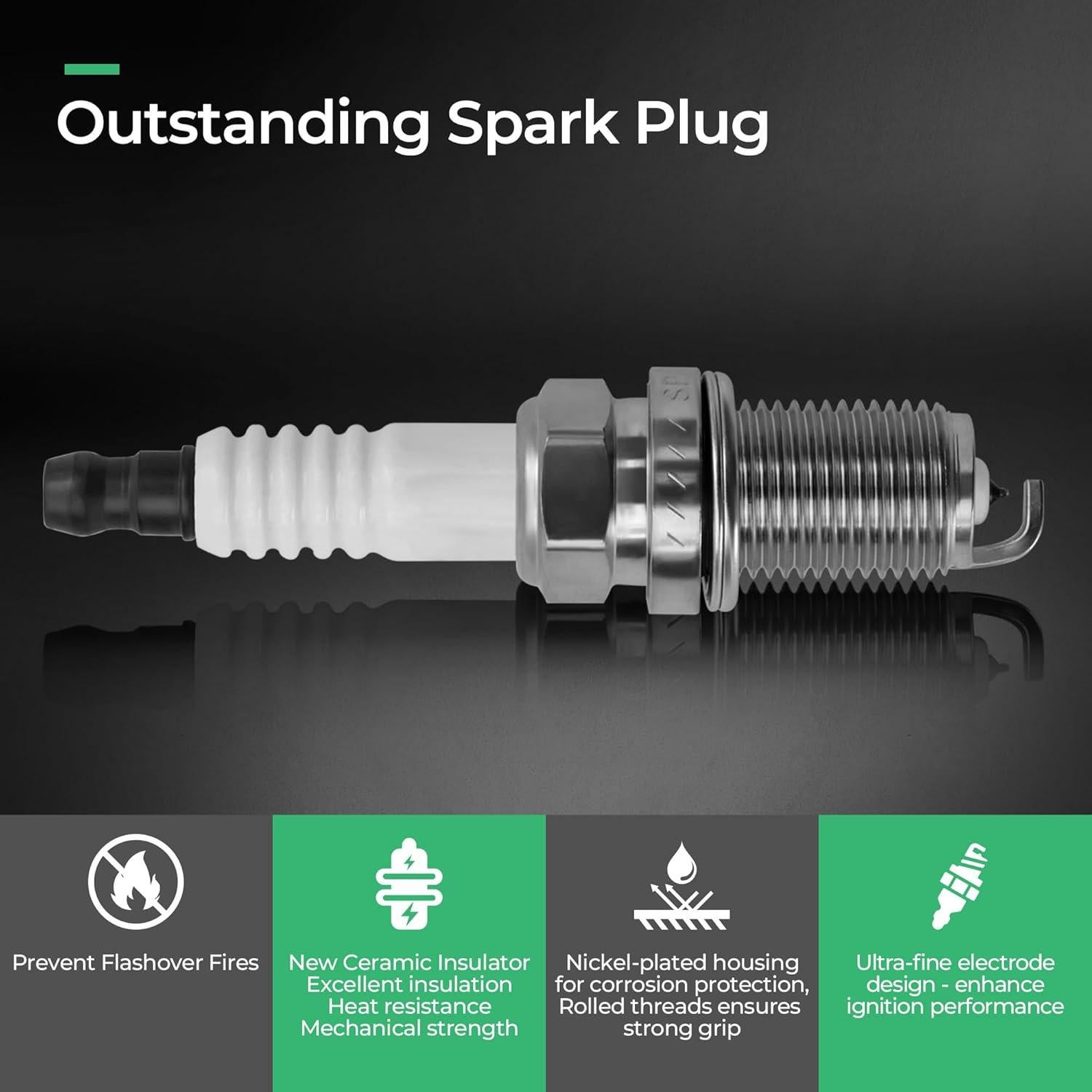 Kit de Bobinas de Encendido y Bujías Iridio Alphaauto para Honda Civic 1.8L 2006-2011