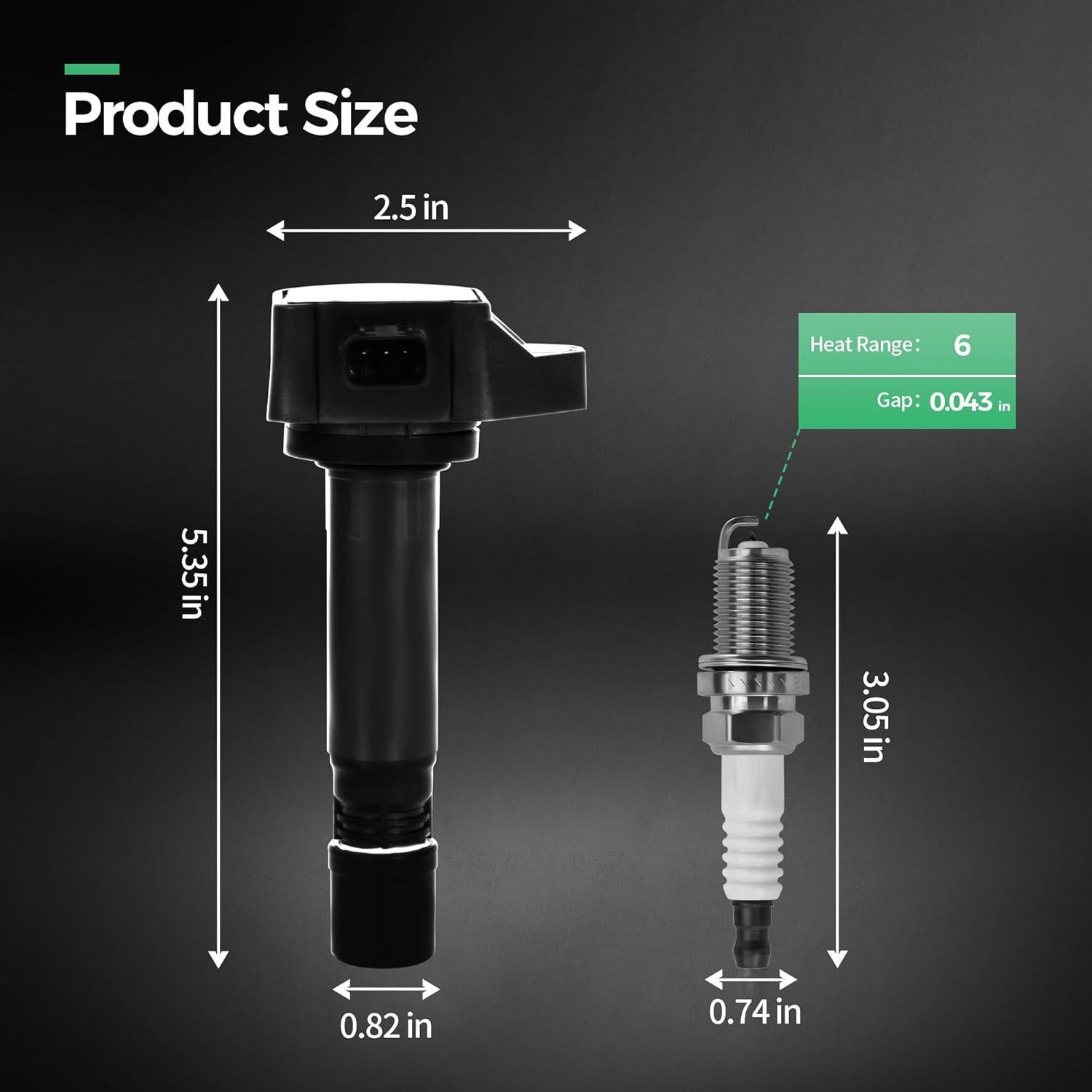 Kit de Bobinas de Encendido y Bujías Iridio Alphaauto para Honda Civic 1.8L 2006-2011