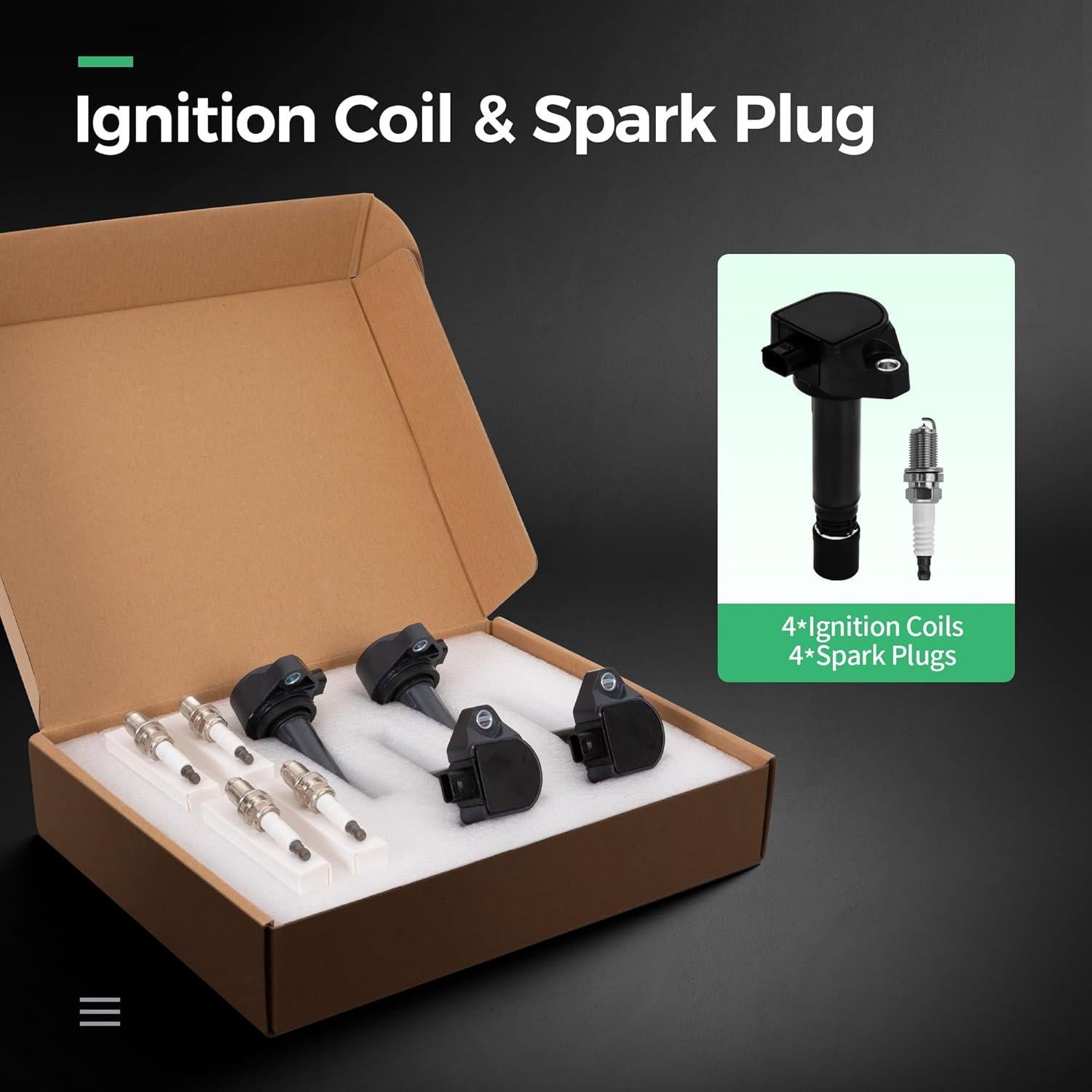 Kit de Bobinas de Encendido y Bujías Iridio Alphaauto para Honda Civic 1.8L 2006-2011