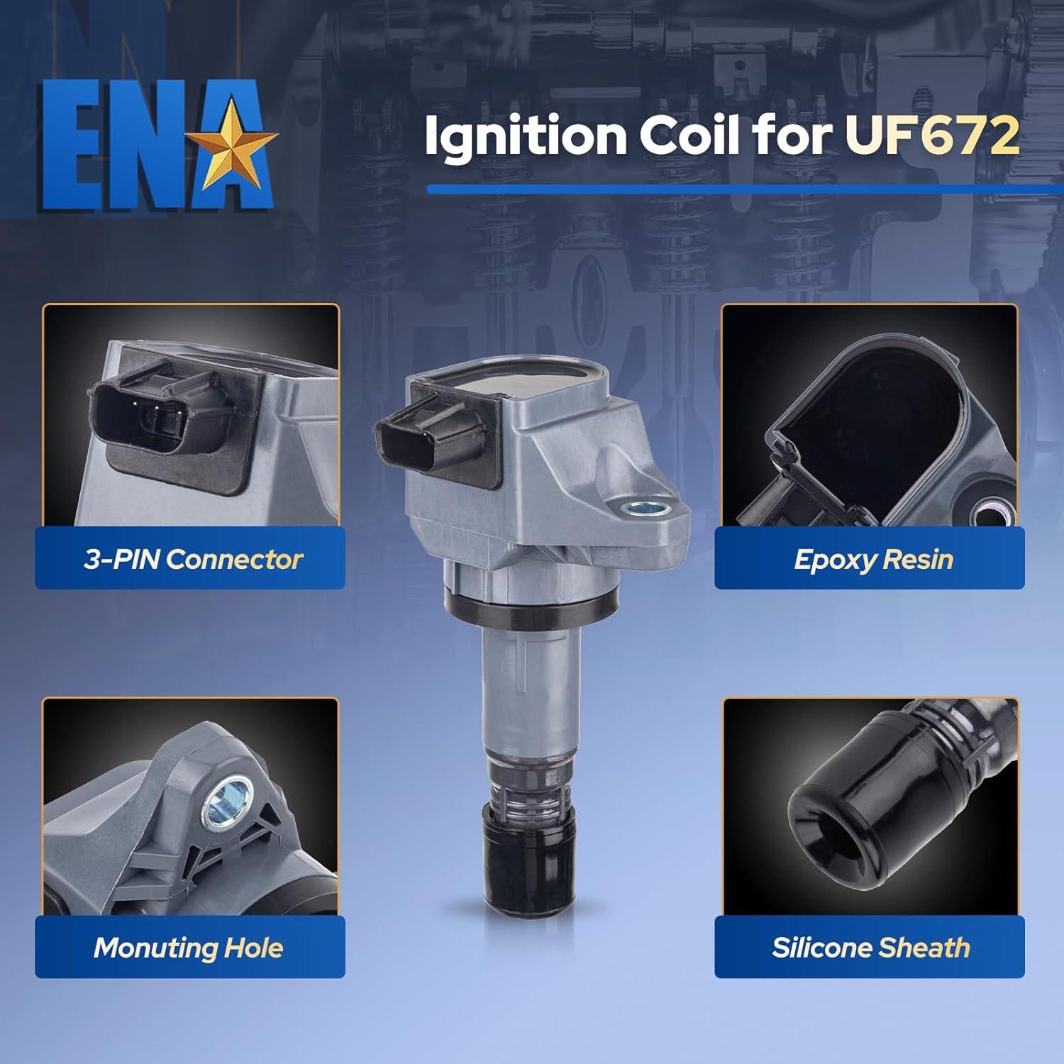 Juego de 4 Bobinas de Encendido ENA para Honda Acura L4 1.8L 2.0L