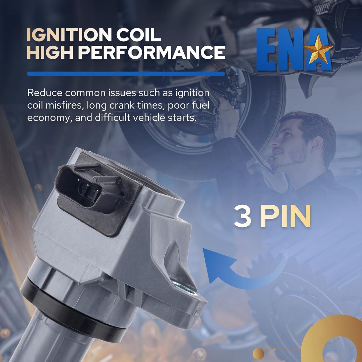 Juego de 4 Bobinas de Encendido ENA para Honda Acura L4 1.8L 2.0L