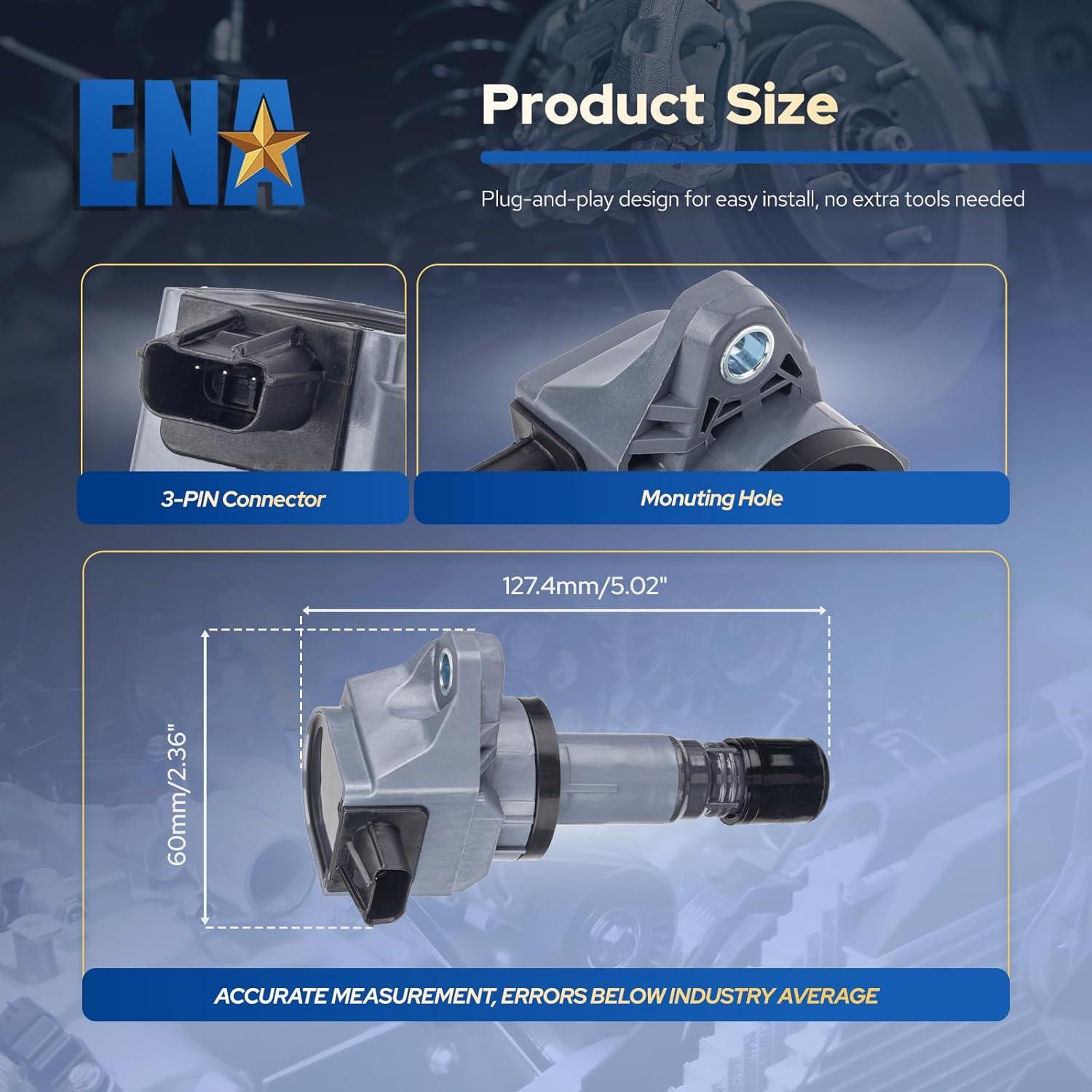 Juego de 4 Bobinas de Encendido ENA para Honda Acura L4 1.8L 2.0L