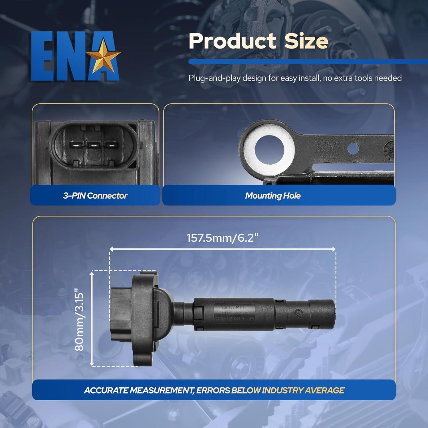 Juego de 4 Bobinas de Encendido ENA para Mercedes Benz C250 SLK250