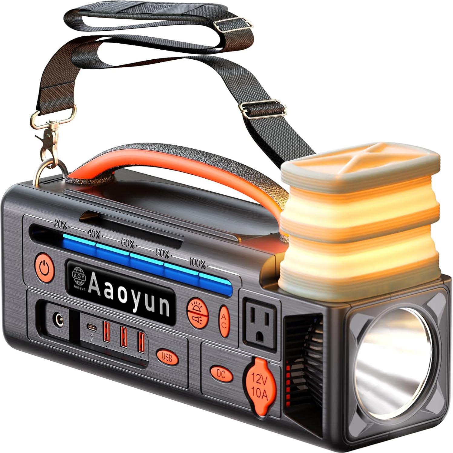 Generador Solar Portátil Aaoyun AOY-320 300W 296Wh Camping