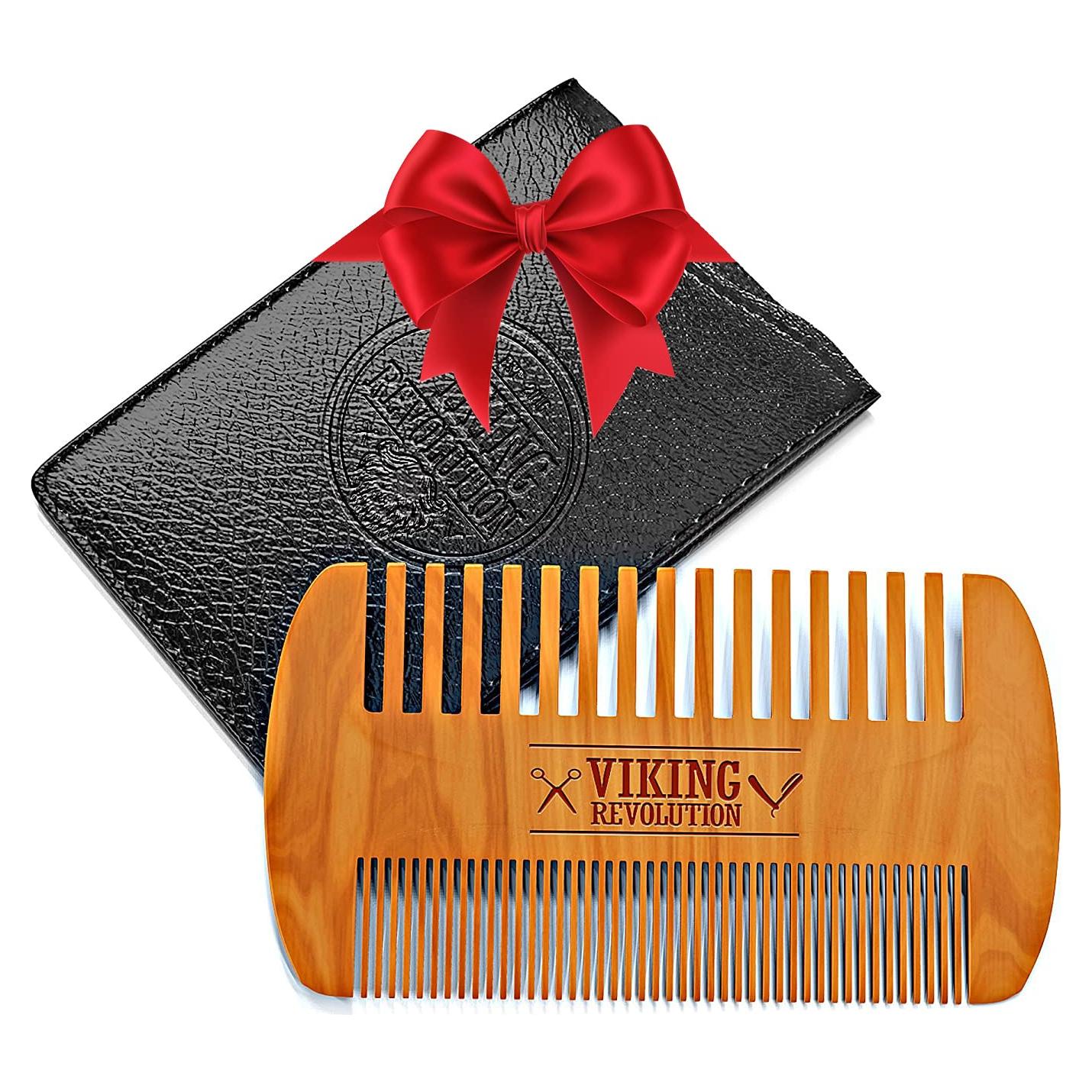 Peine de Madera para Barba Viking Revolution - Doble Acción