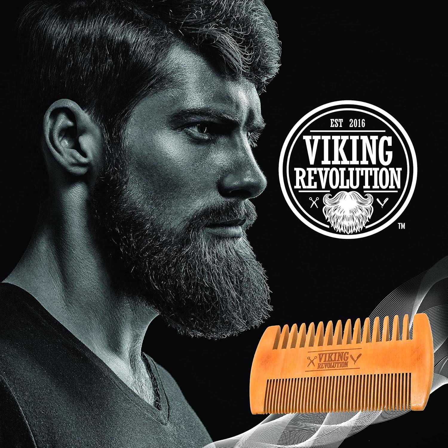 Peine de Madera para Barba Viking Revolution - Doble Acción