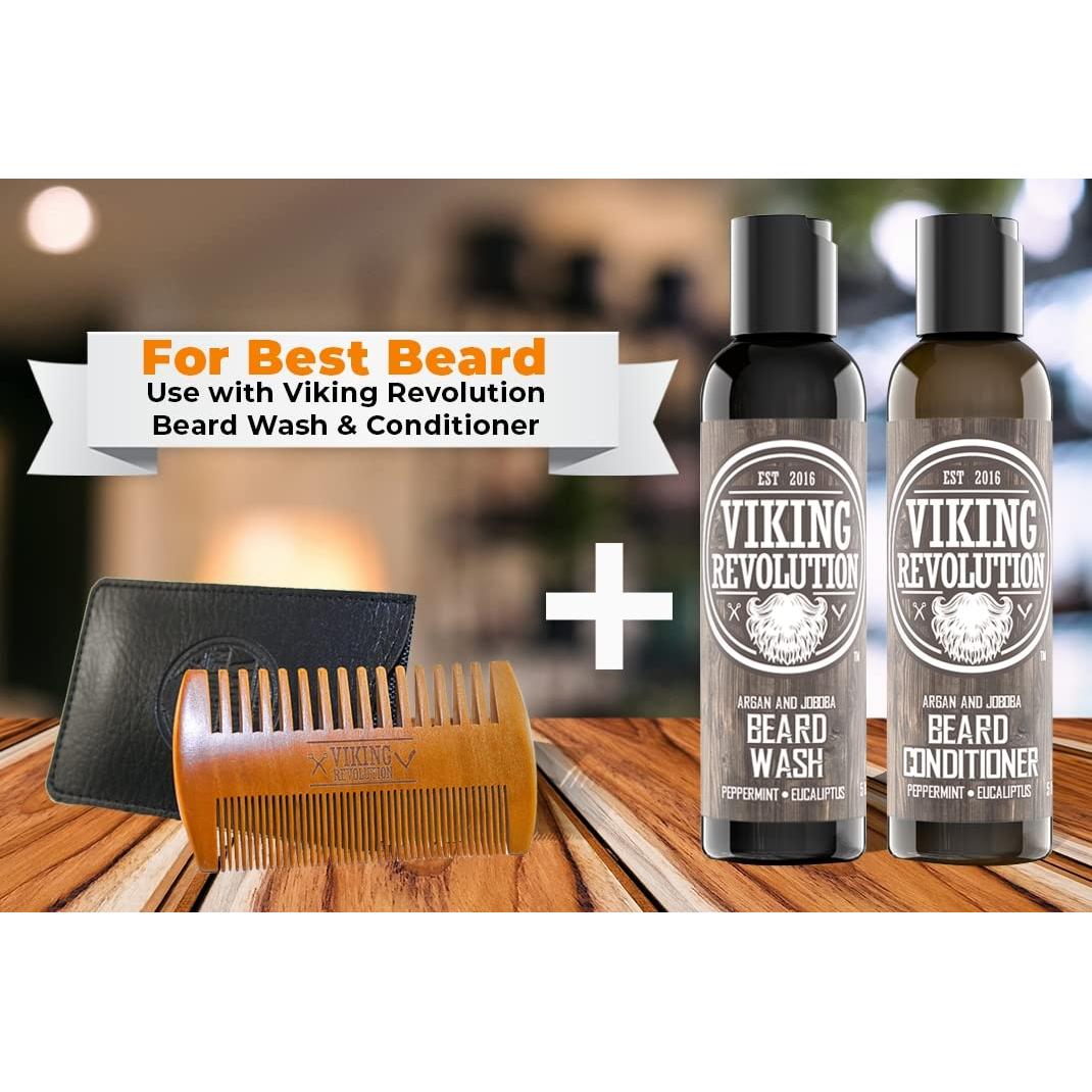 Peine de Madera para Barba Viking Revolution - Doble Acción