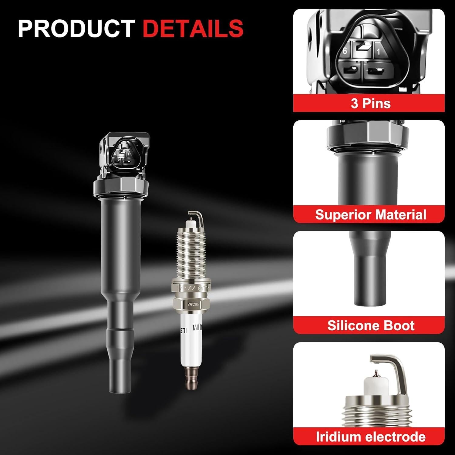 Paquete de Bobinas de Encendido y Bujías Iridio GPMMWPG 6 Unidades