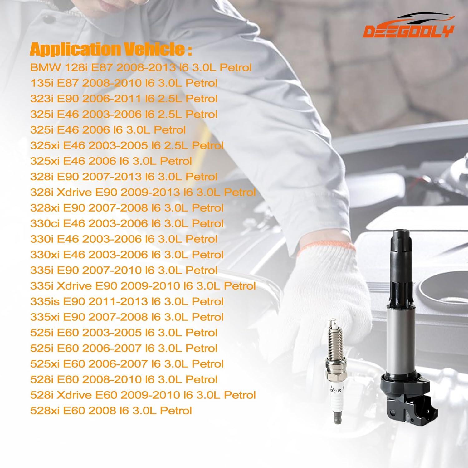 Paquete de bobinas de encendido UF522 y bujías iridio DEEGOOLY