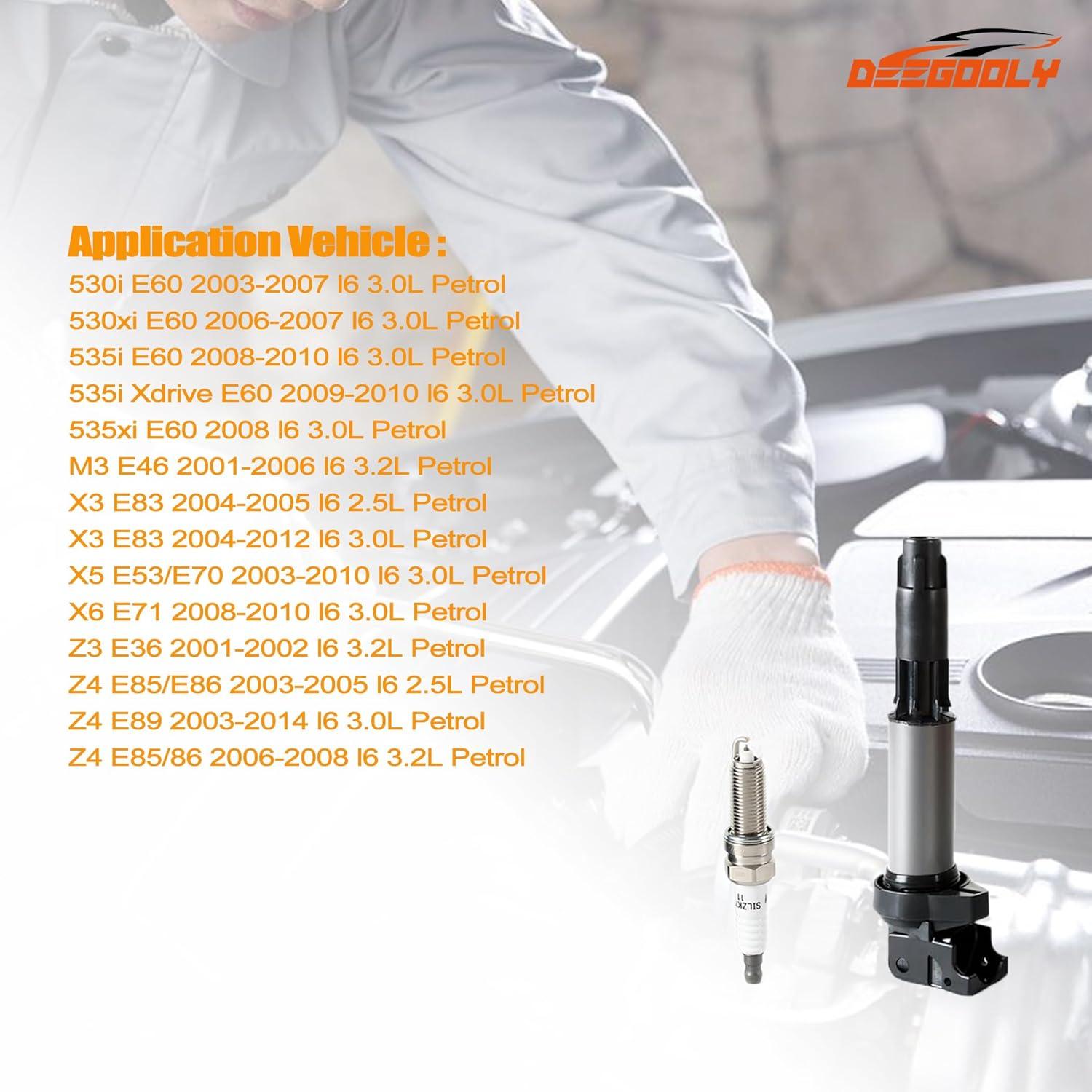 Paquete de bobinas de encendido UF522 y bujías iridio DEEGOOLY