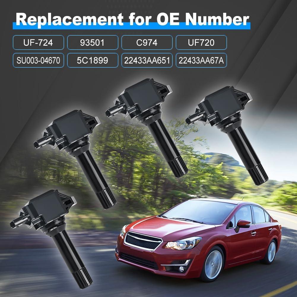 Paquete Bobinas de Encendido y Bujías JDMON para Subaru