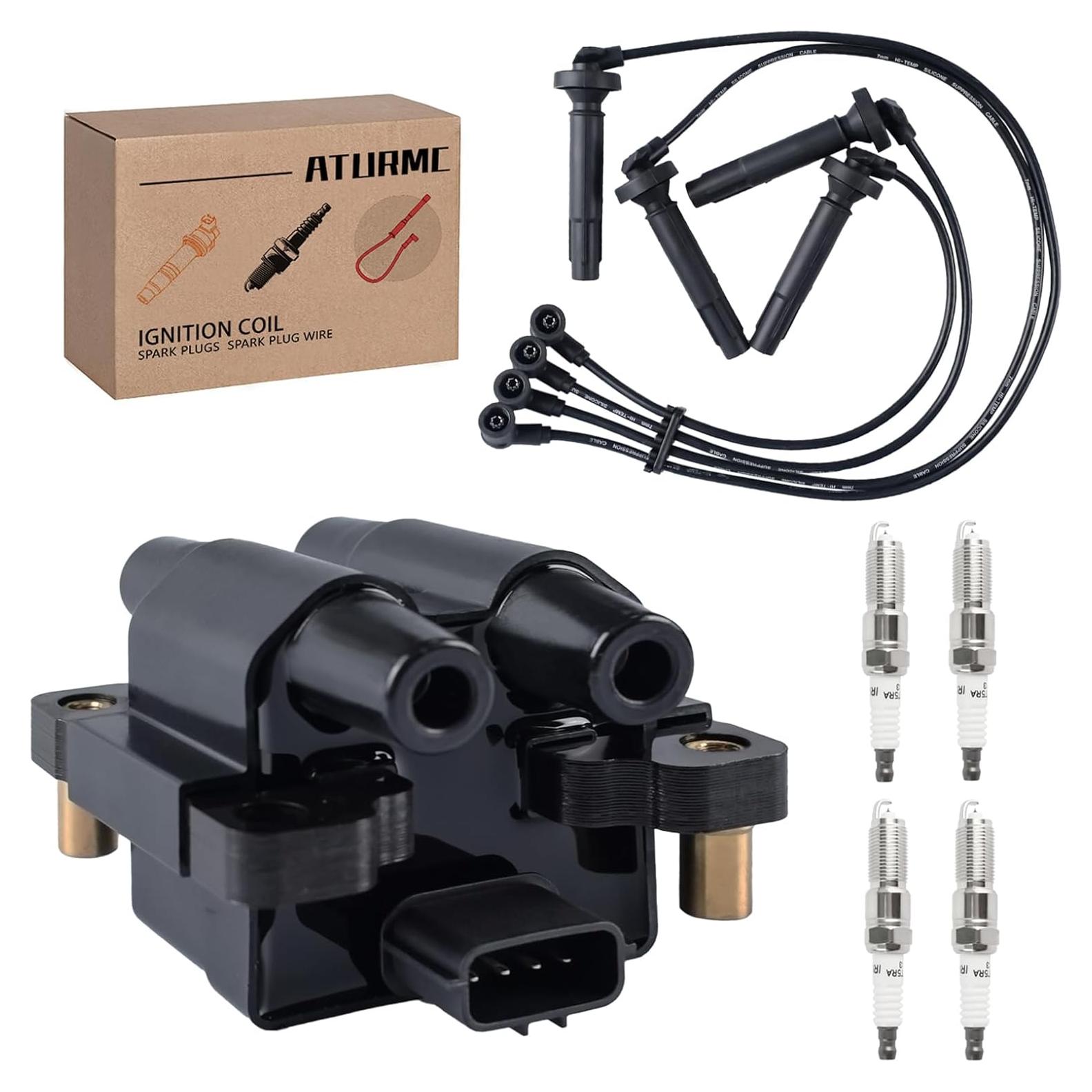 Juego de Bobinas de Encendido ATURMC UF566 con Bujías de Iridio y Cables
