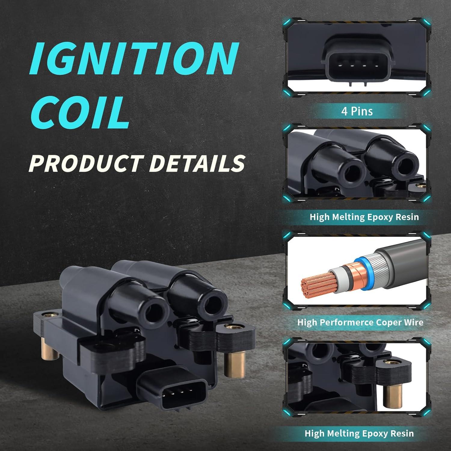 Juego de Bobinas de Encendido ATURMC UF566 con Bujías de Iridio y Cables