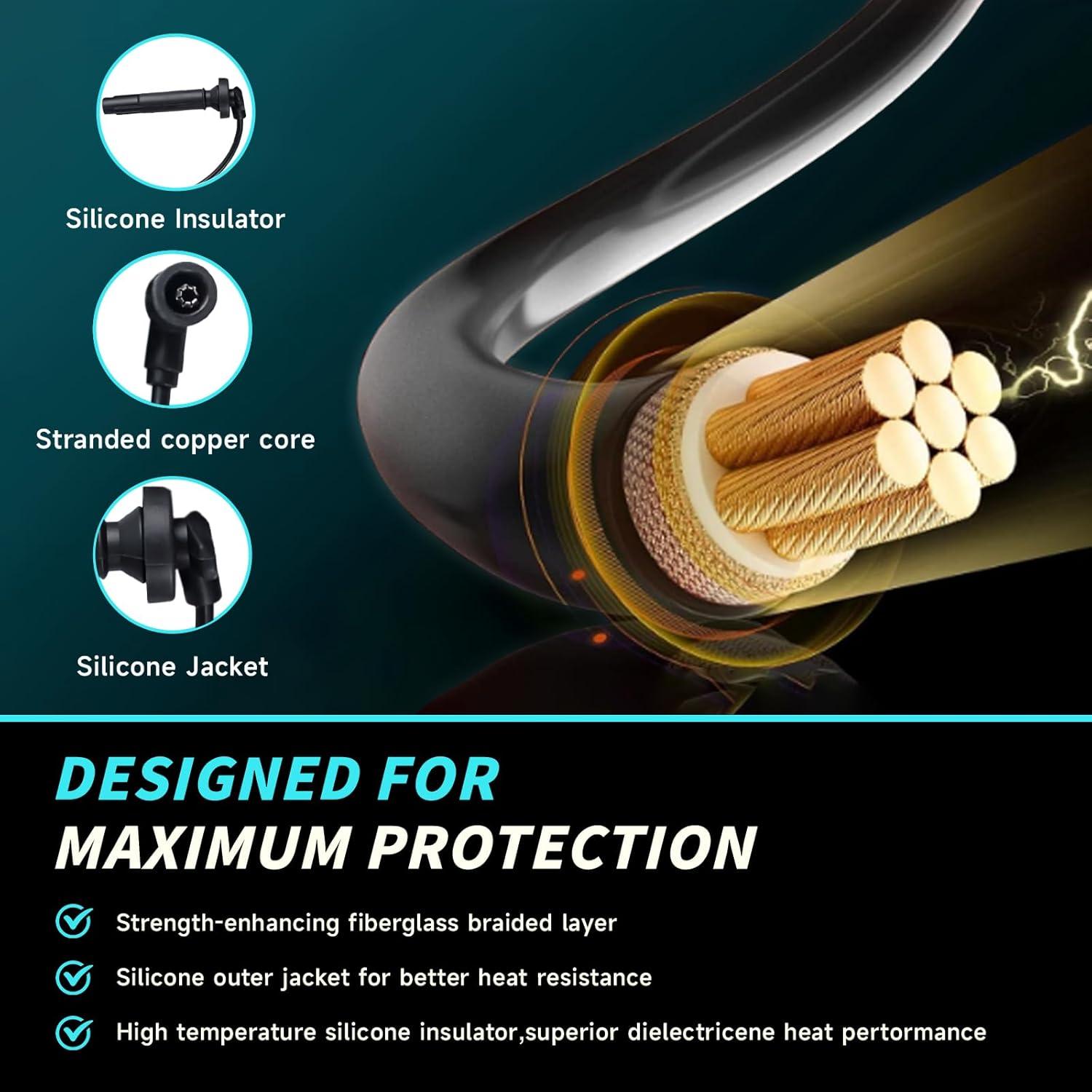 Juego de Bobinas de Encendido ATURMC UF566 con Bujías de Iridio y Cables