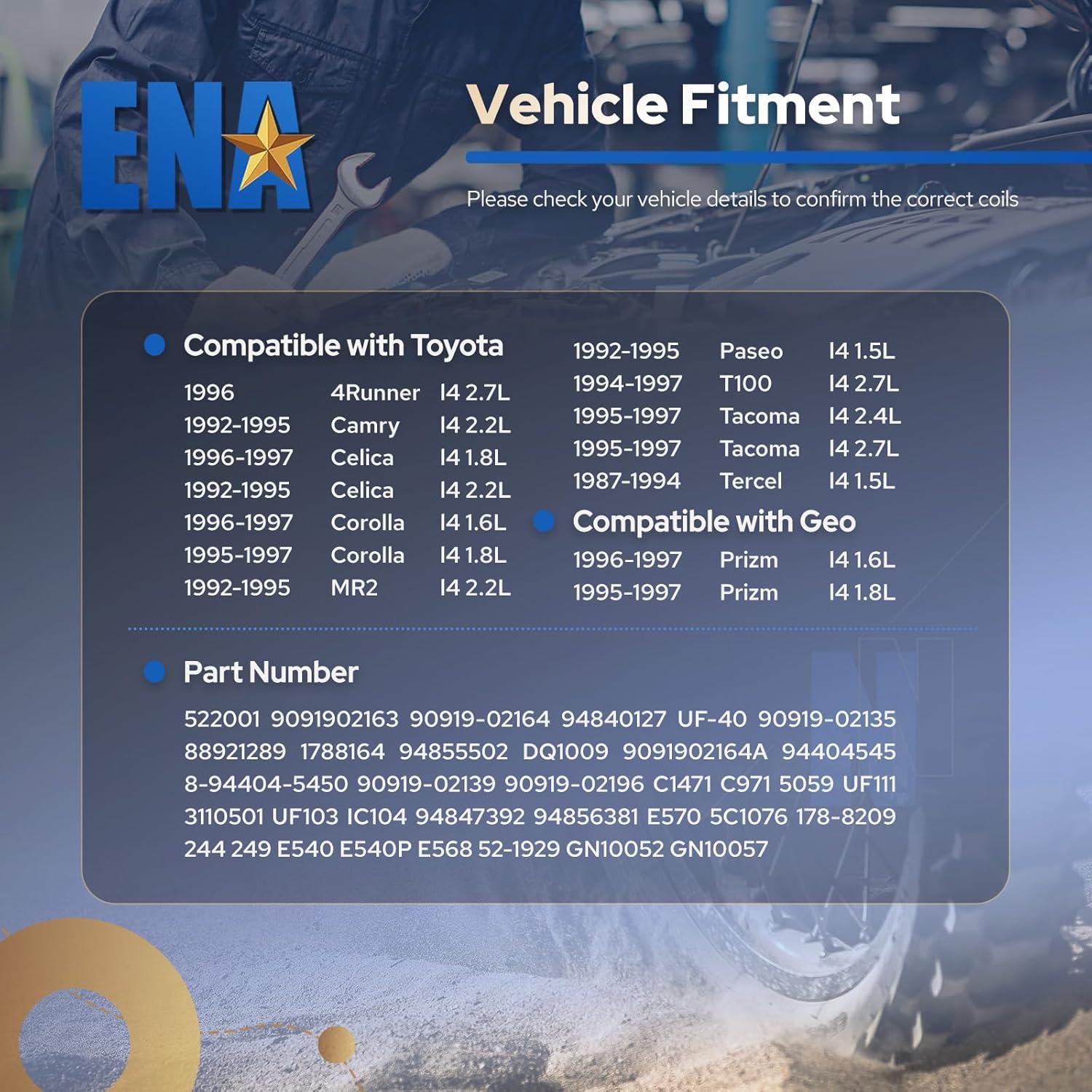 Pack de bobinas de encendido ENA UF111 C971 para Toyota