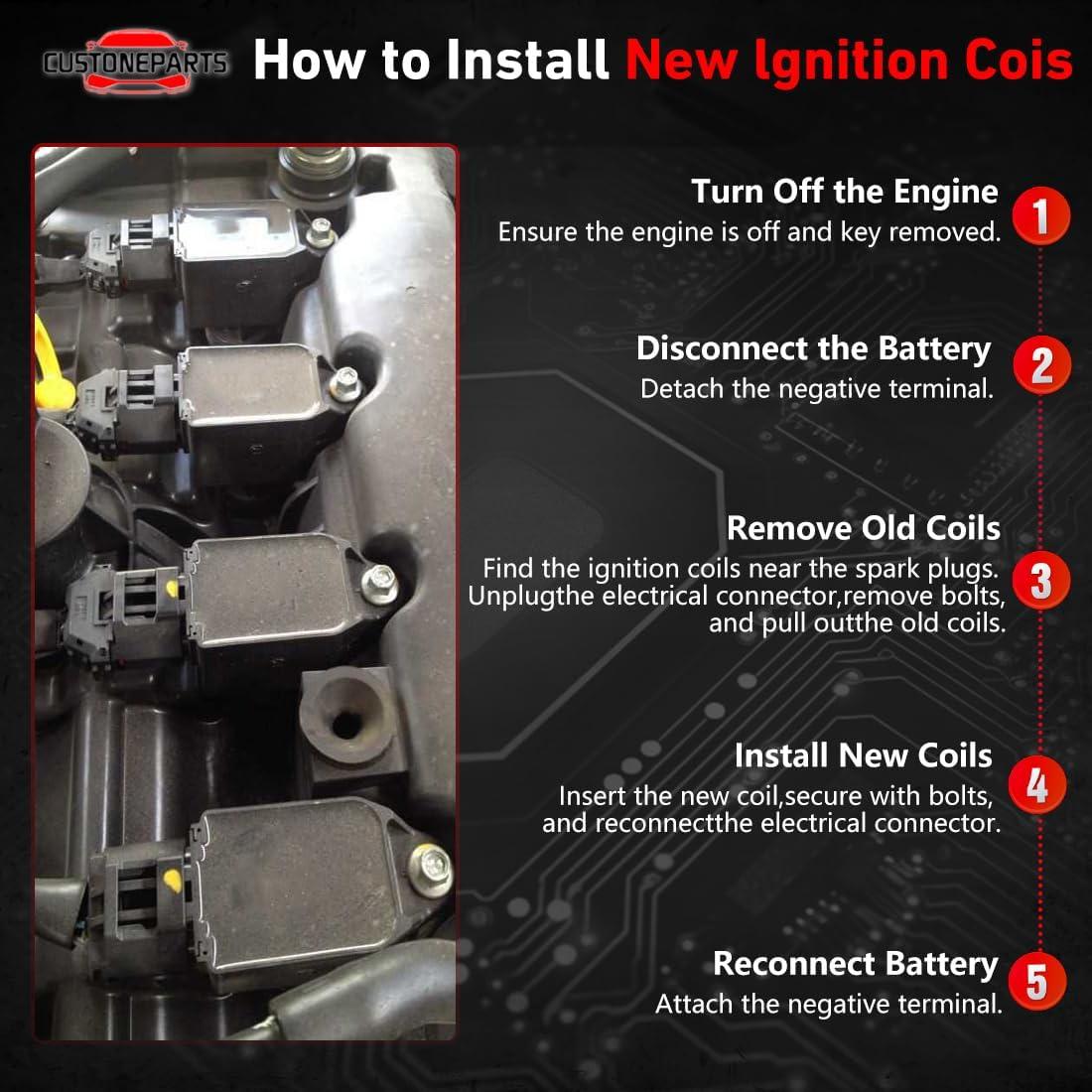 Kit de Encendido CUSTONEPARTS 4 Bobinas y Bujías Toyota 1.8L