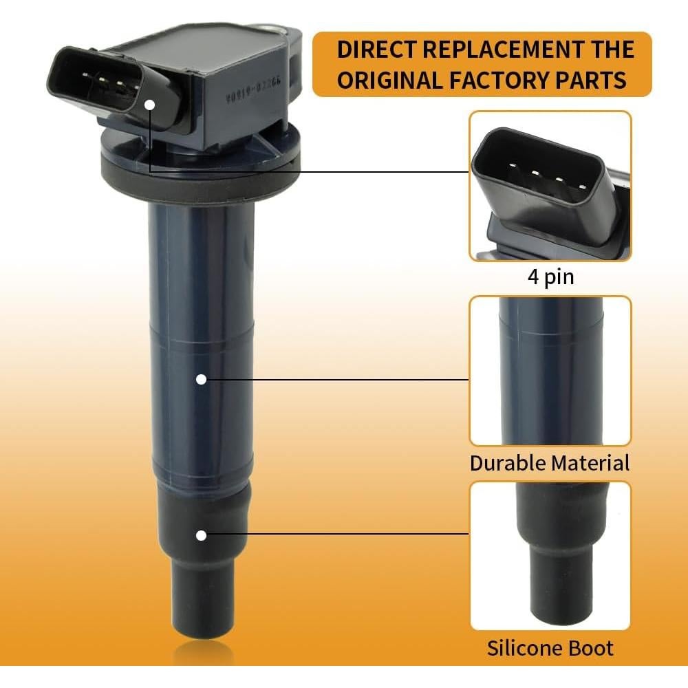 Juego de 4 Bobinas de Encendido y Bujías de Iridio CNPAPC para Toyota