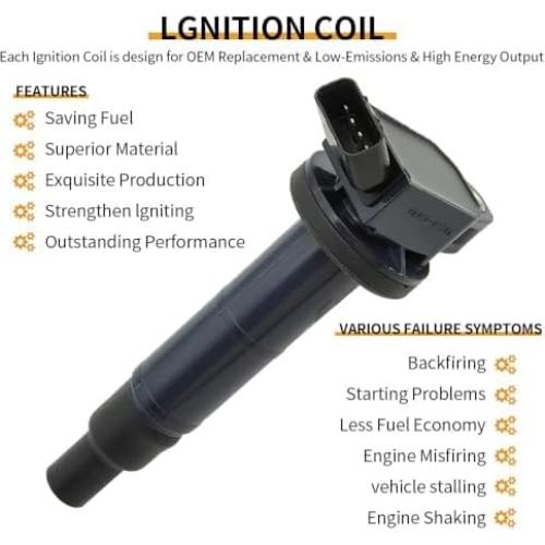 Juego de 4 Bobinas de Encendido y Bujías de Iridio CNPAPC para Toyota